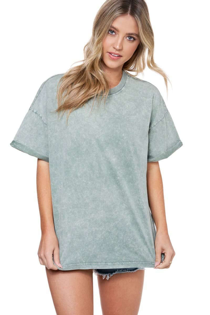 MINERAL WASHED S/S BOX FIT TEE
