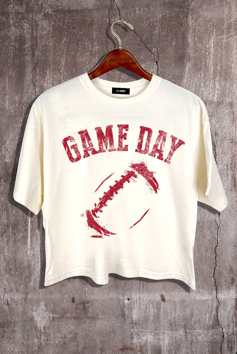 Game Day Football Graphic Crop Tee.