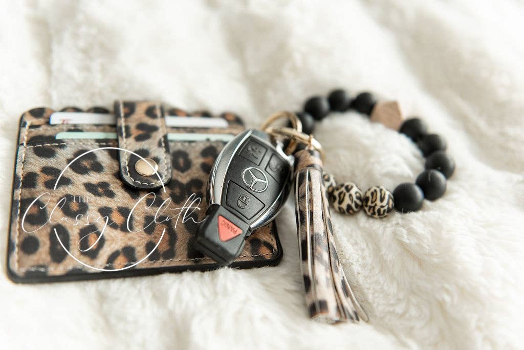 Wristlet Keychain Wallet - Brown Cheetah RTS