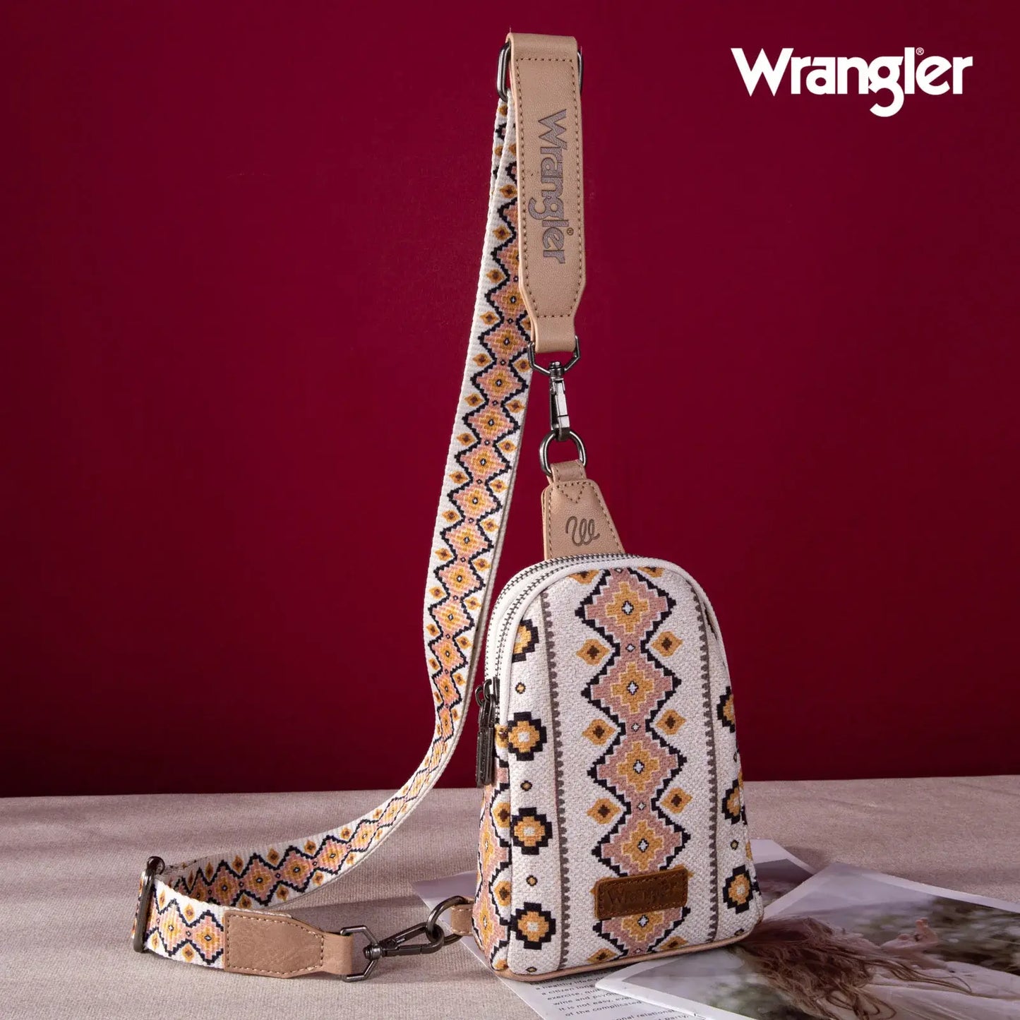 Wrangler Aztec Print Crossbody Chest Bag -