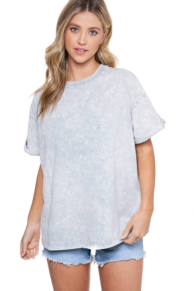 MINERAL WASHED S/S BOX FIT TEE