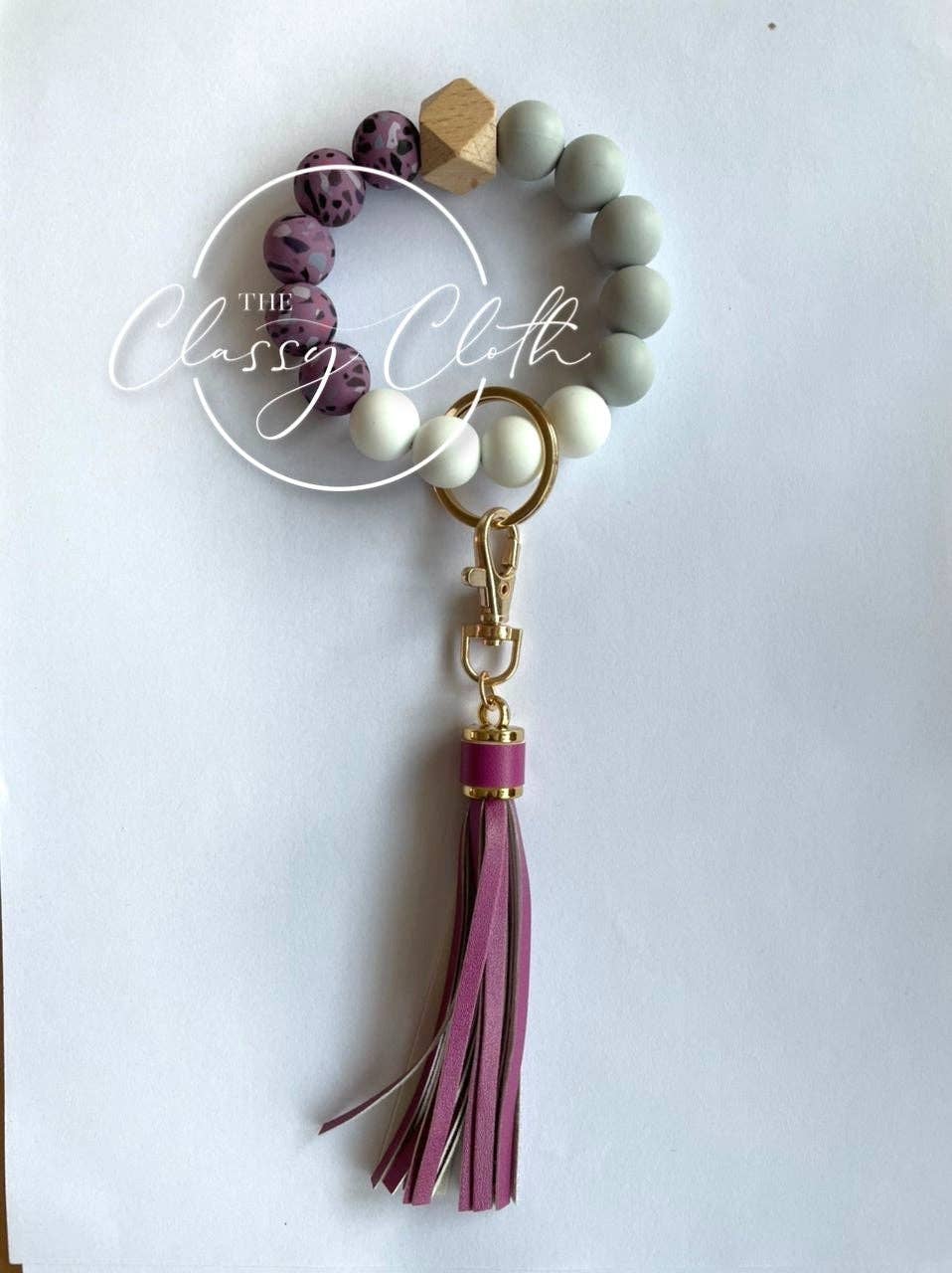 Silicone Beaded Tassel Keychain - RTS