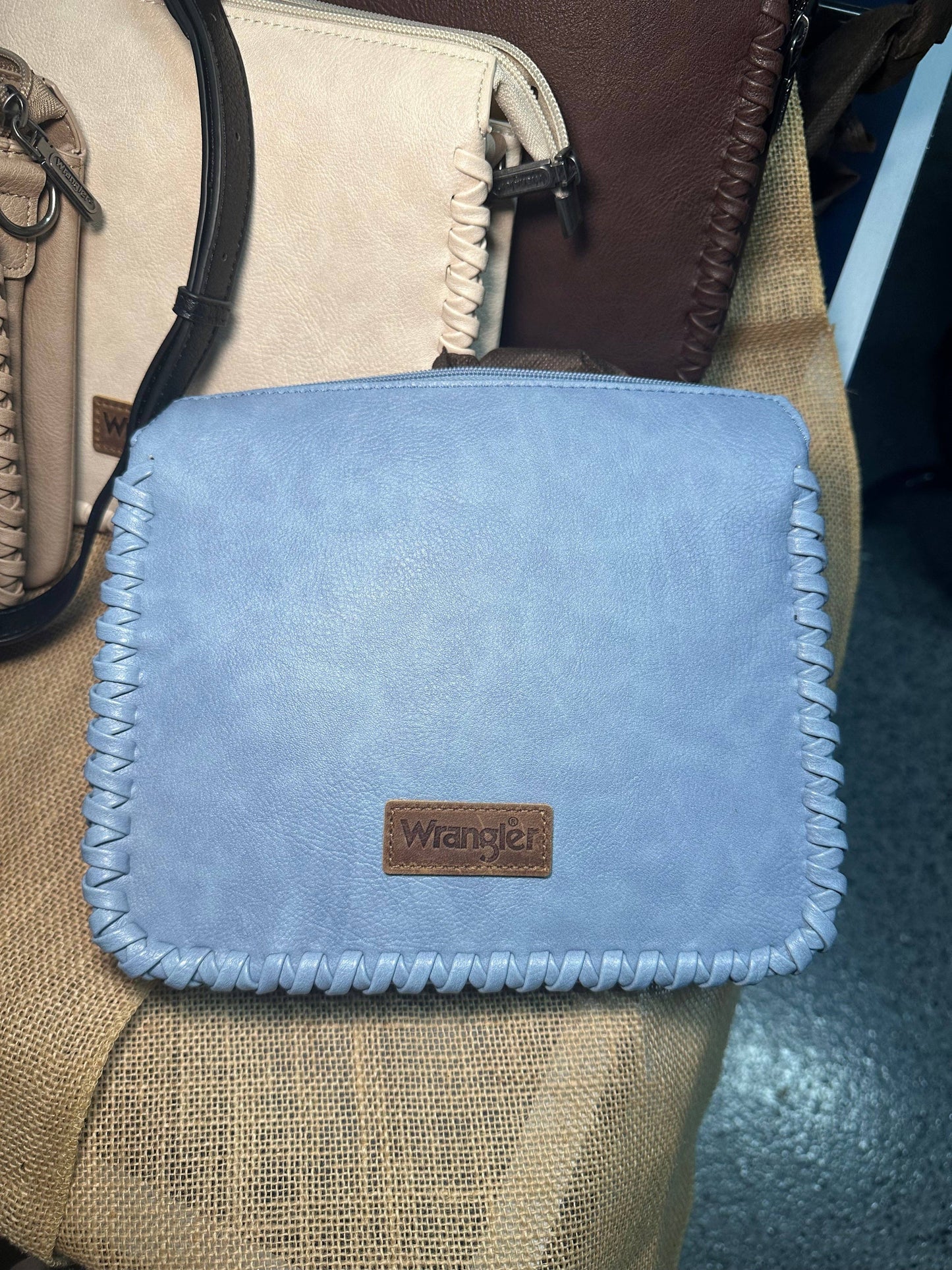 Wrangler Whipstitch Braided Strap Hobo/Crossbody Bag