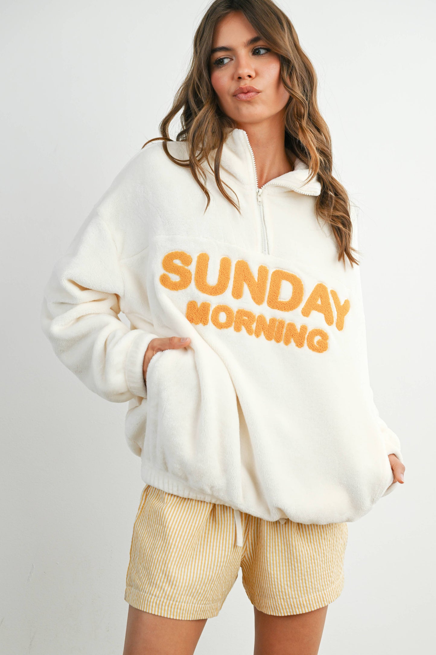 Sunday Morning Half-Zip Pullover Sweatshirt - BMT7579
