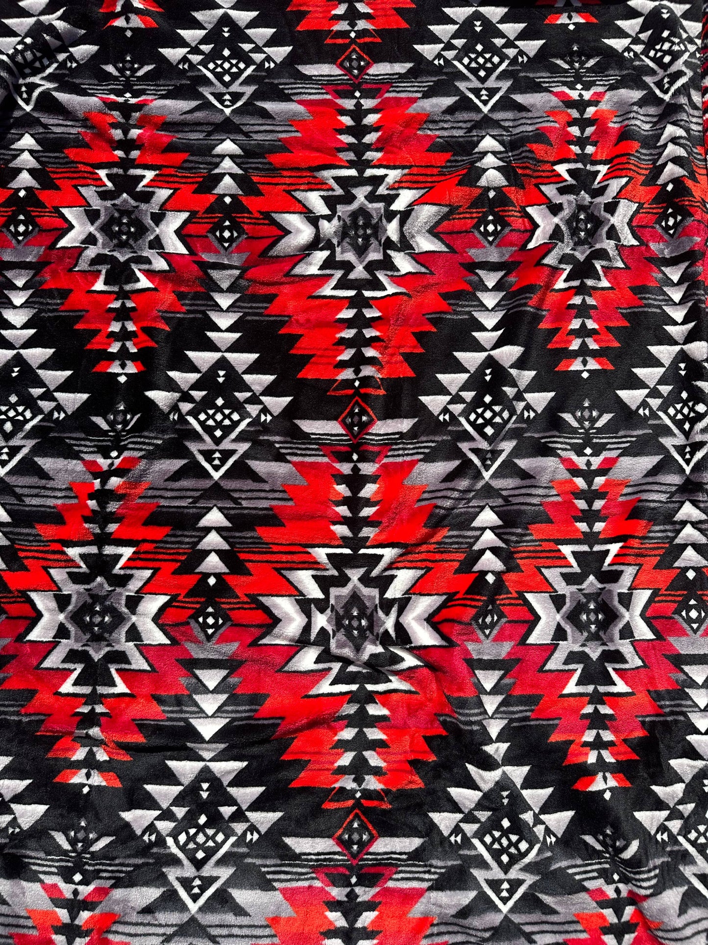 Black Aztec Super Plush Soft Queen Size Mid-Weight Blanket