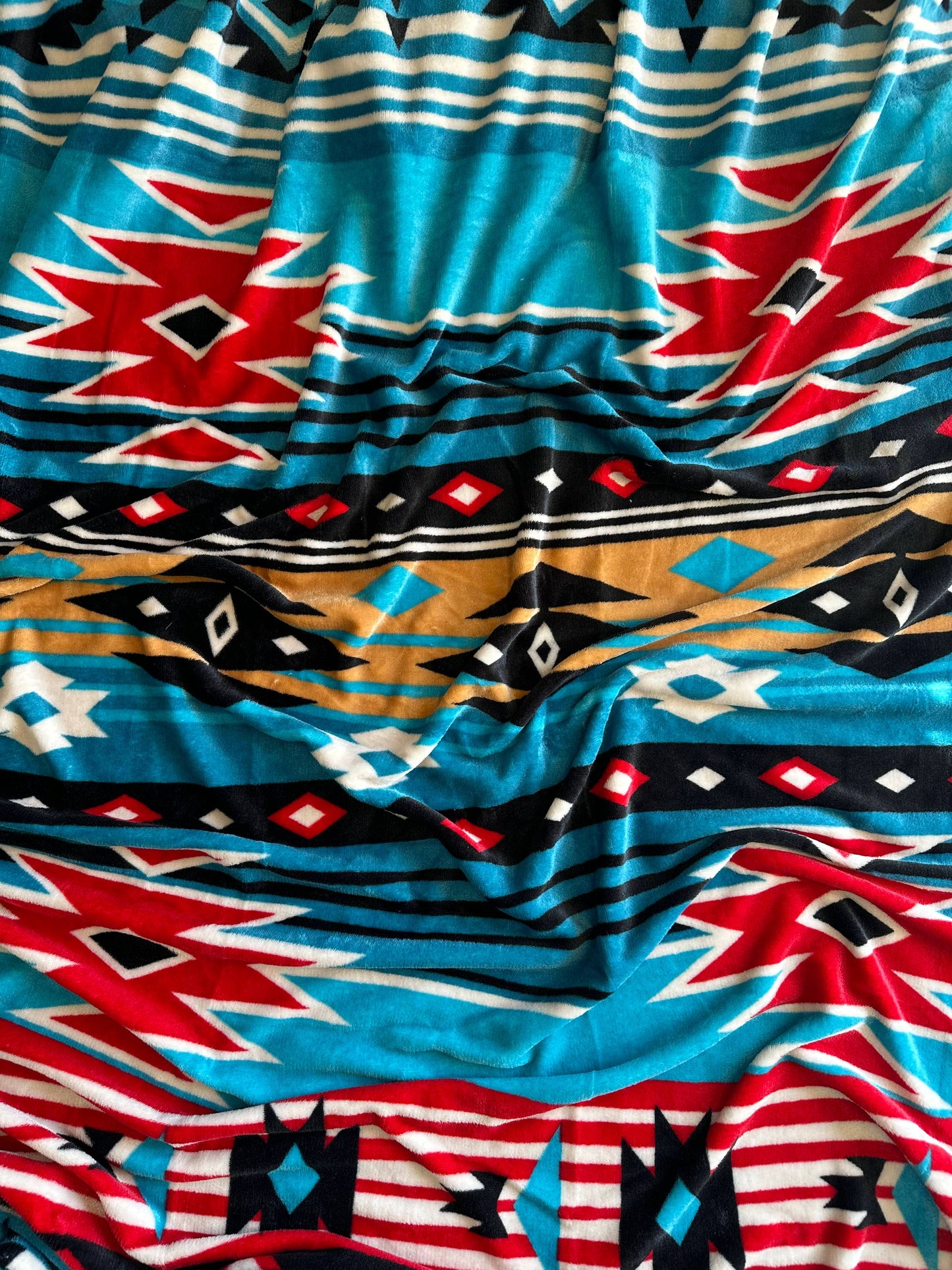 Blue Southwest Aztec Super Soft Plush Blanket