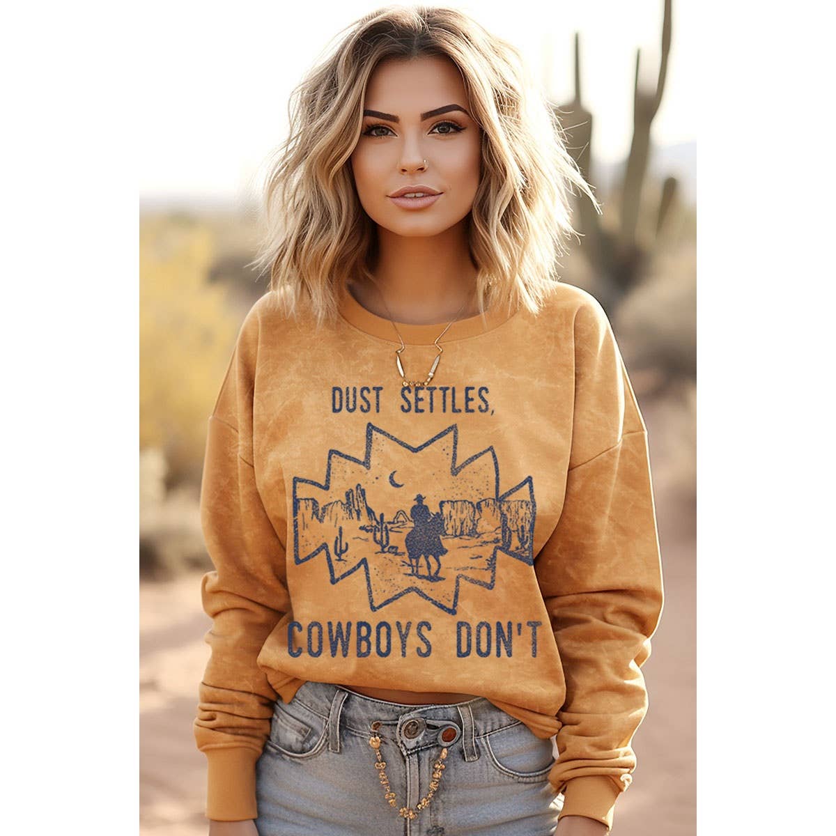DUST SETTLES COWBOYS DON T MINERAL GRAPHIC SWEATWHIRTS