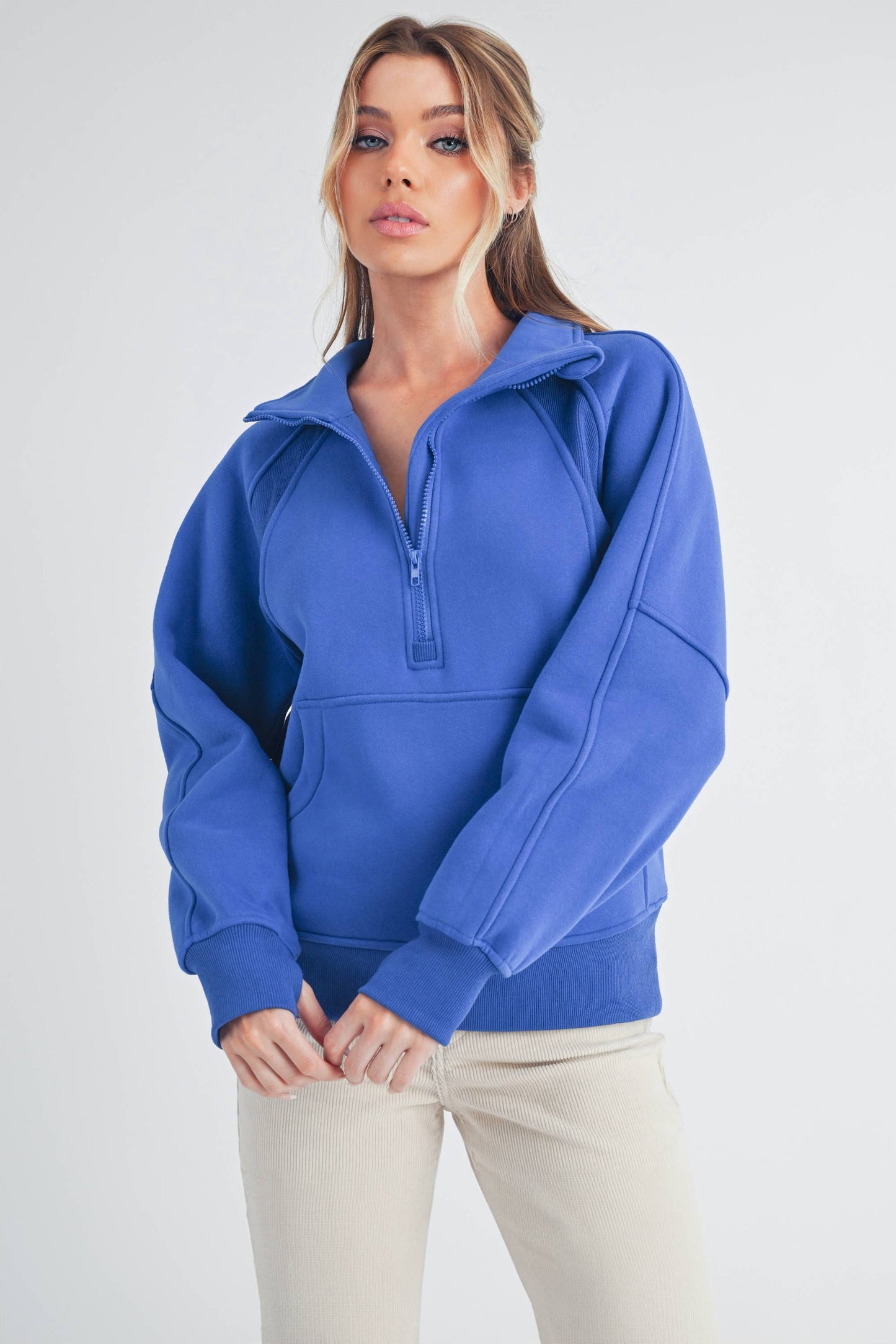 986DK Long Dove Funnel Neck Half Zip 1