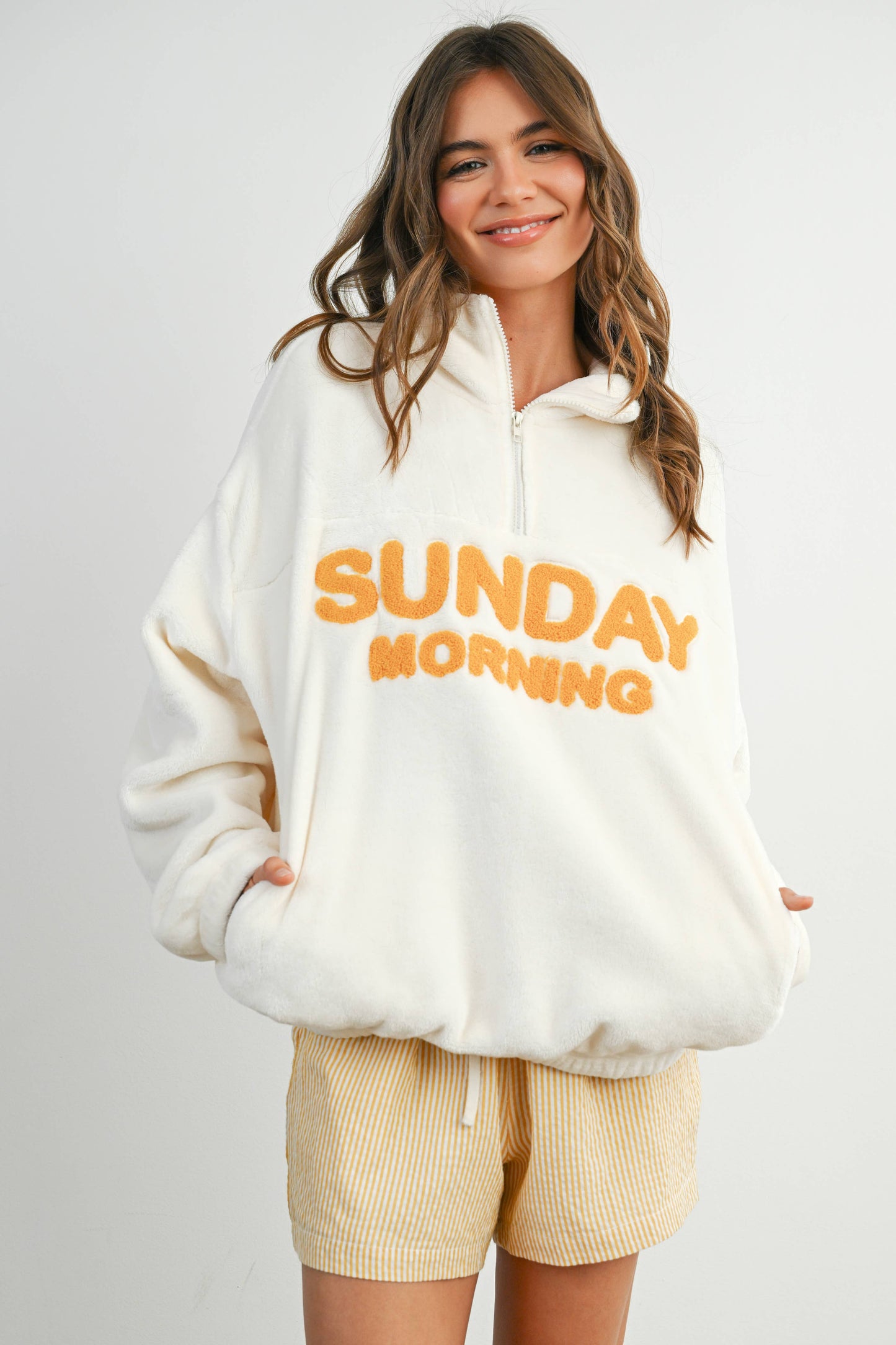 Sunday Morning Half-Zip Pullover Sweatshirt - BMT7579
