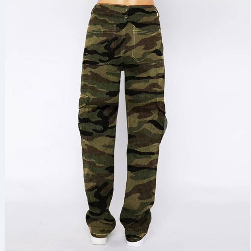 Loose trousers camouflage jeans cargo pants women