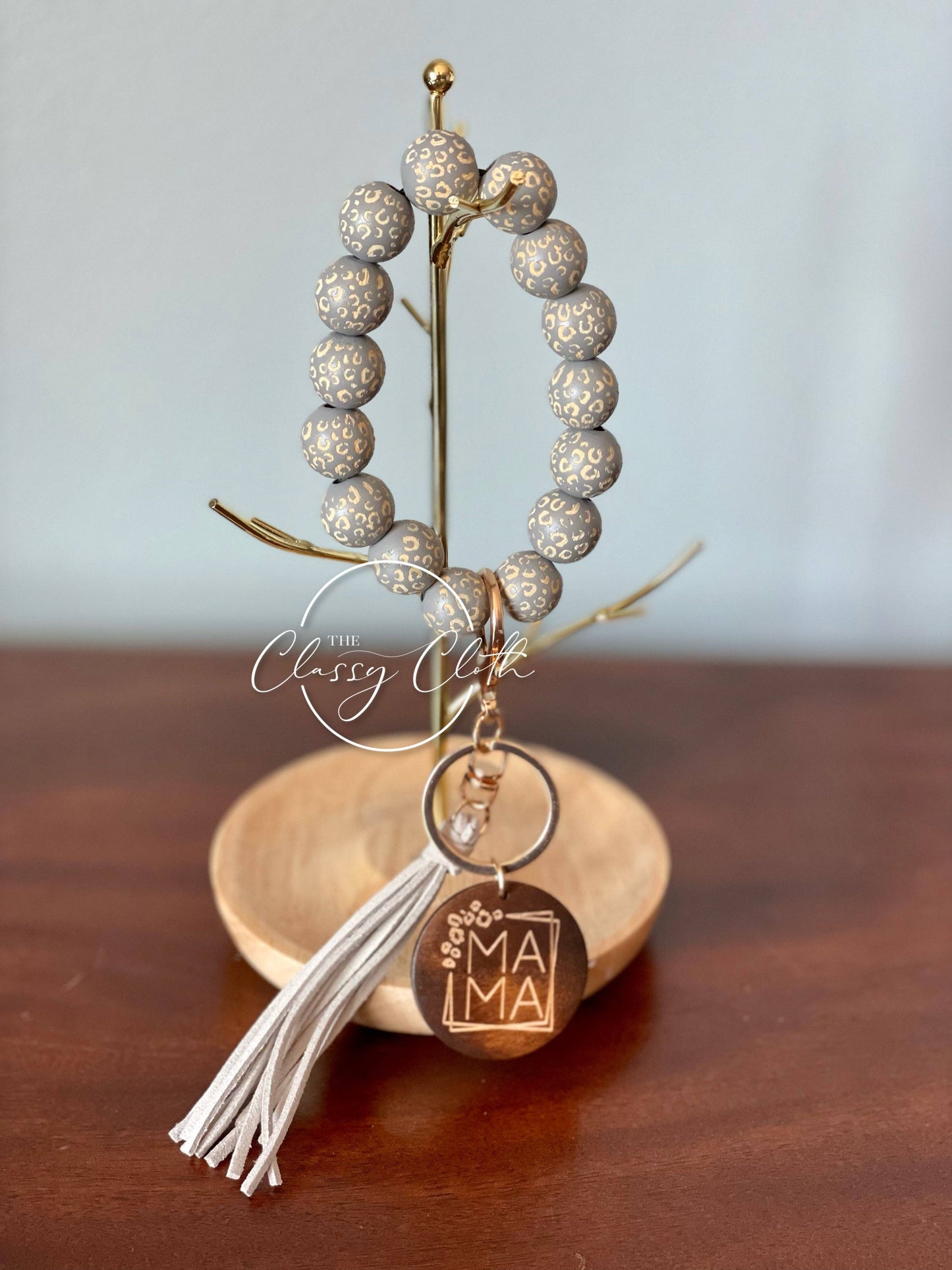 MAMA Wooden Beaded Tassel Key Chain - RTS