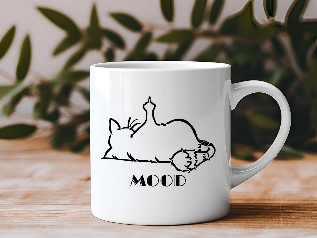 Mood Raccoon Middle Finger Funny 11 oz Coffee Mug