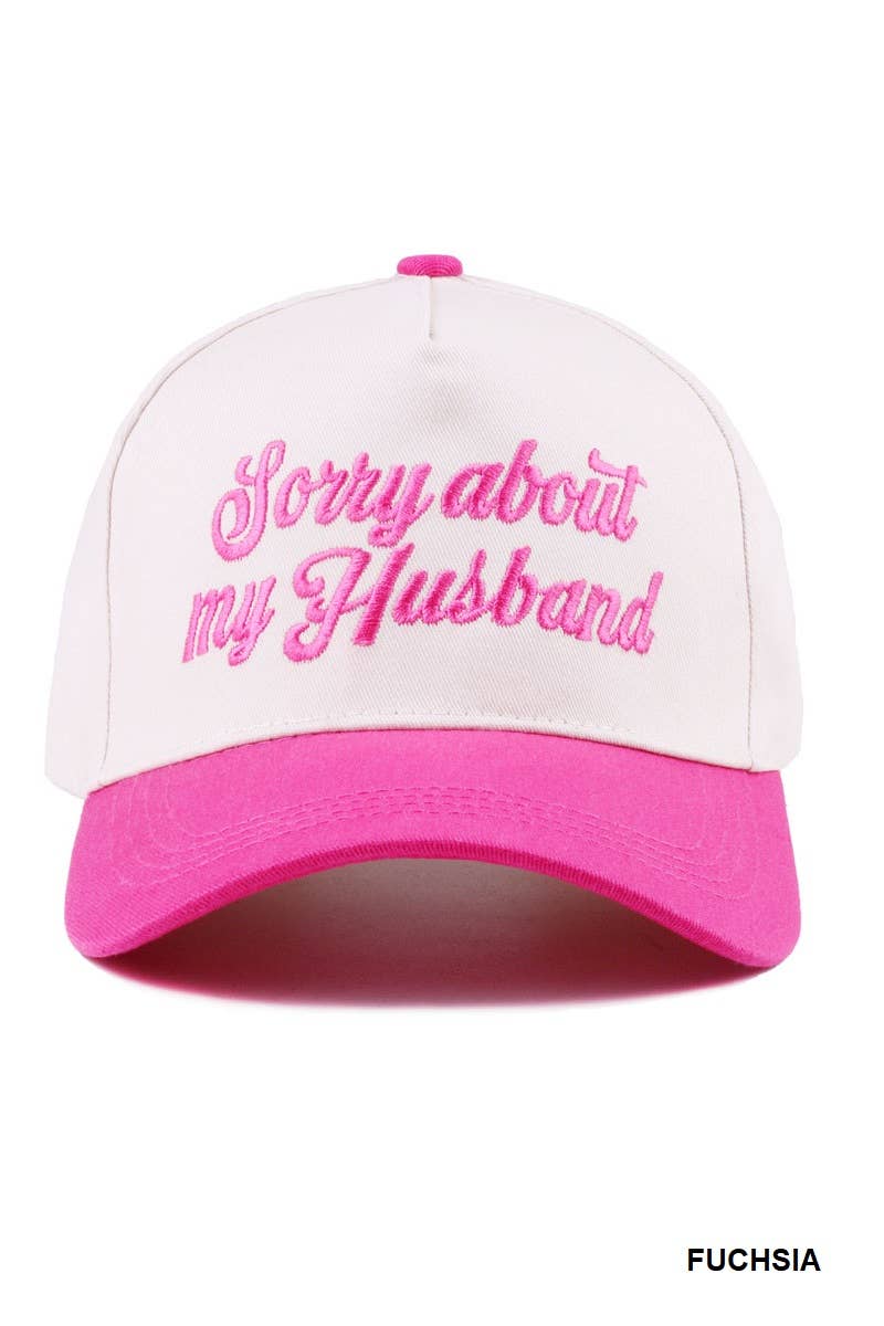 .....0619 Sorry About My Husband Two Tone Canvas Cotton Cap SI-27994