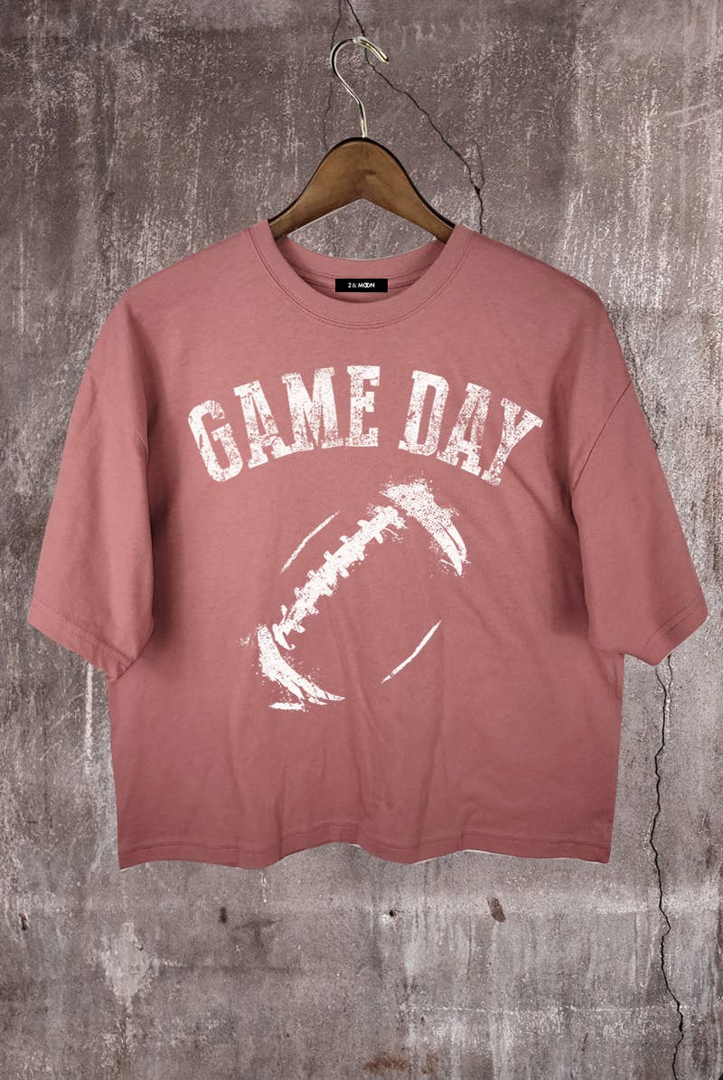 Game Day Football Graphic Crop Tee.