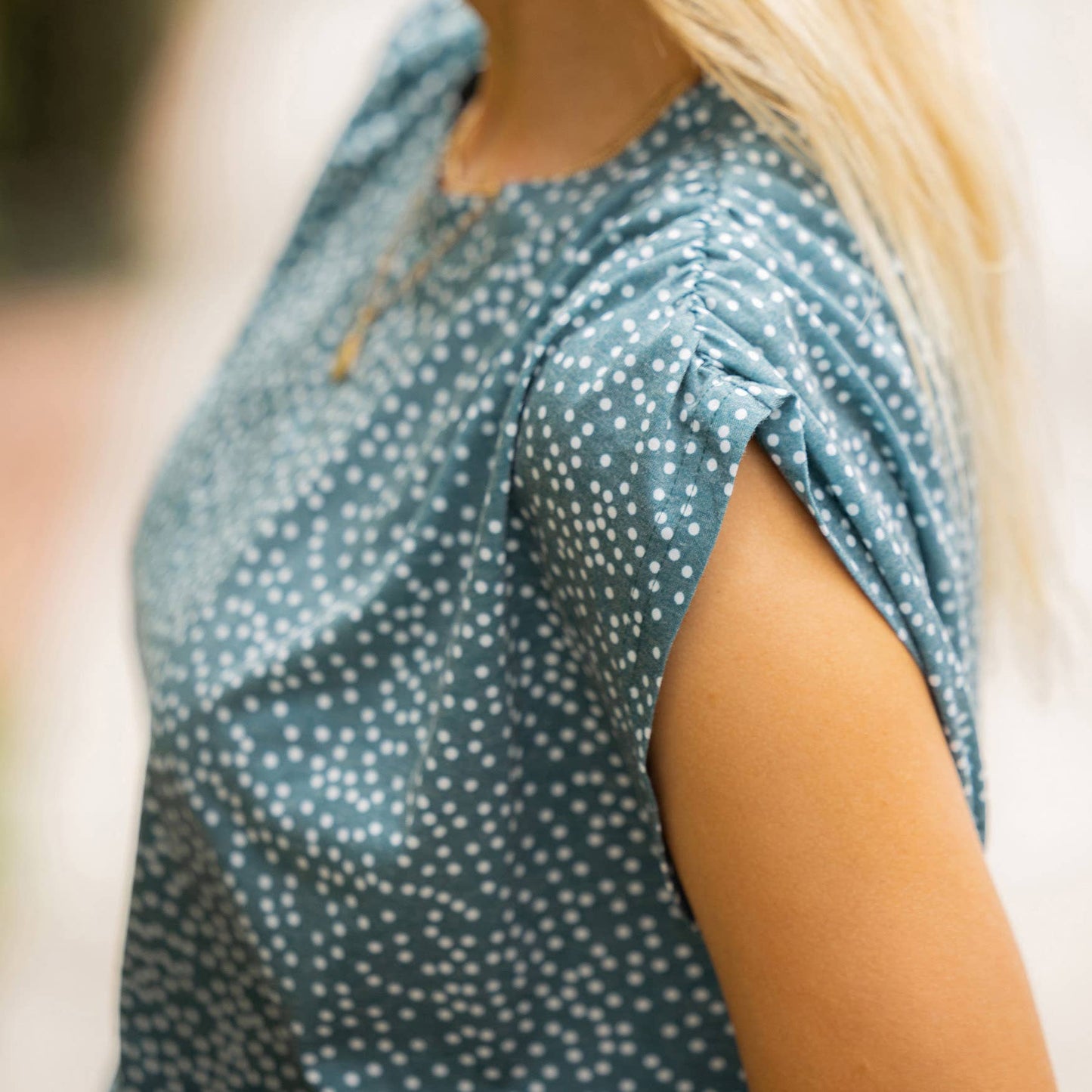Plus Size Super Soft Casual Ruched Shoulder Tee