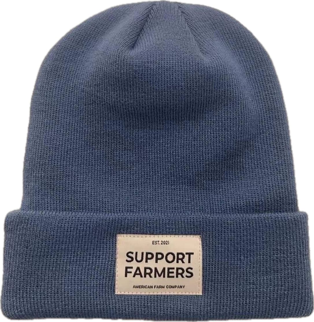 Western Denim Blue ‘Support Farmers’ Beanie