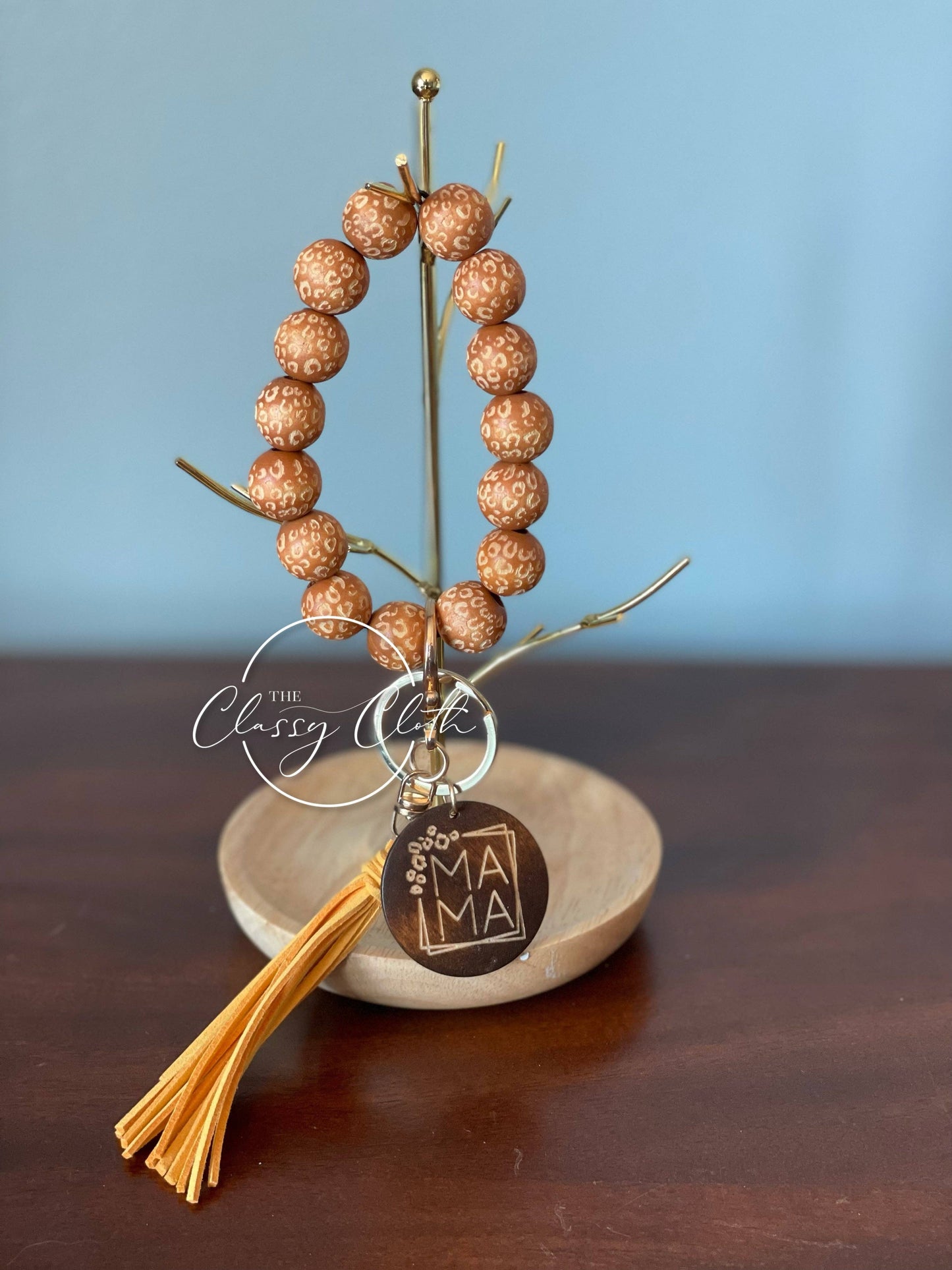 MAMA Wooden Beaded Tassel Key Chain - RTS