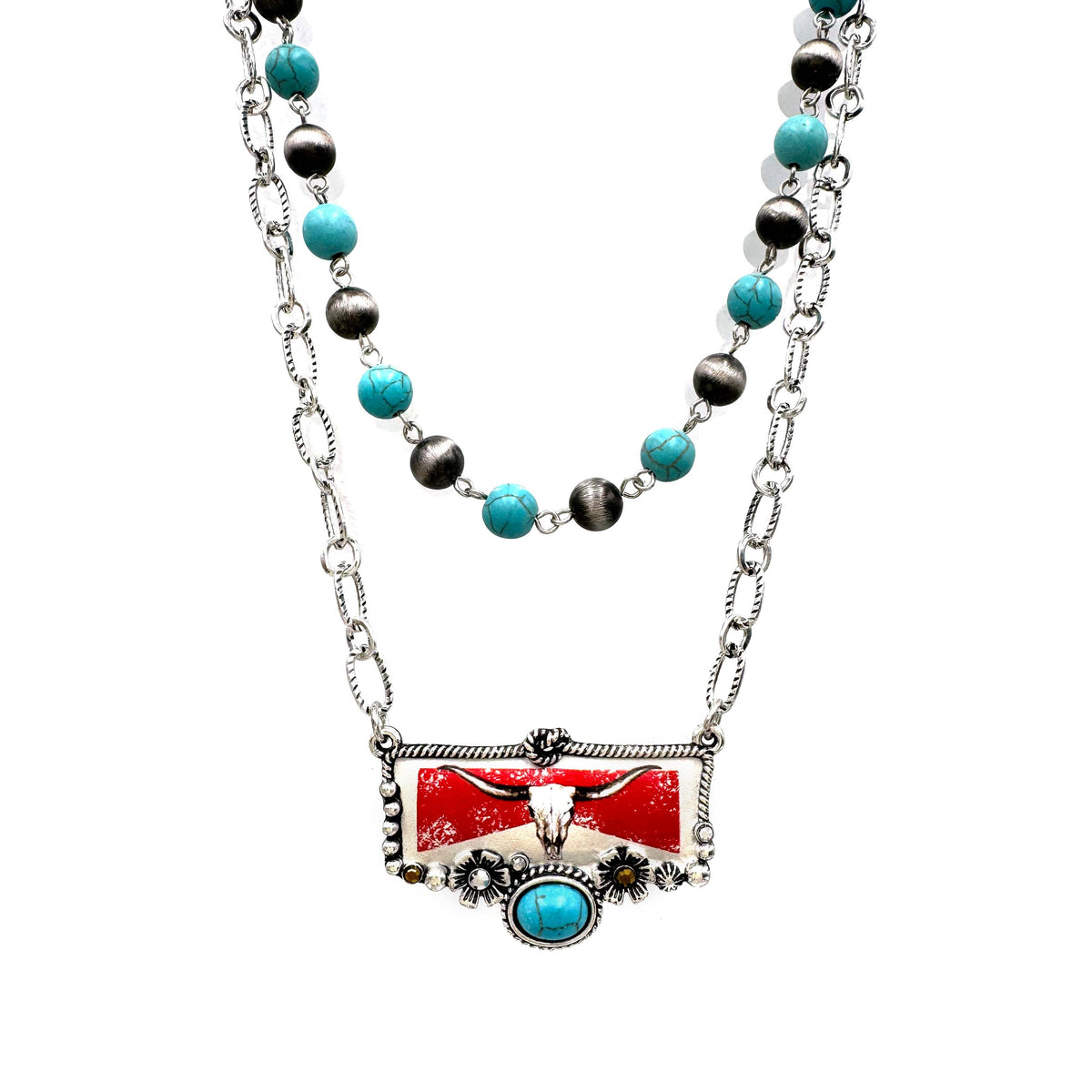 Longhorn Beer Western Necklace