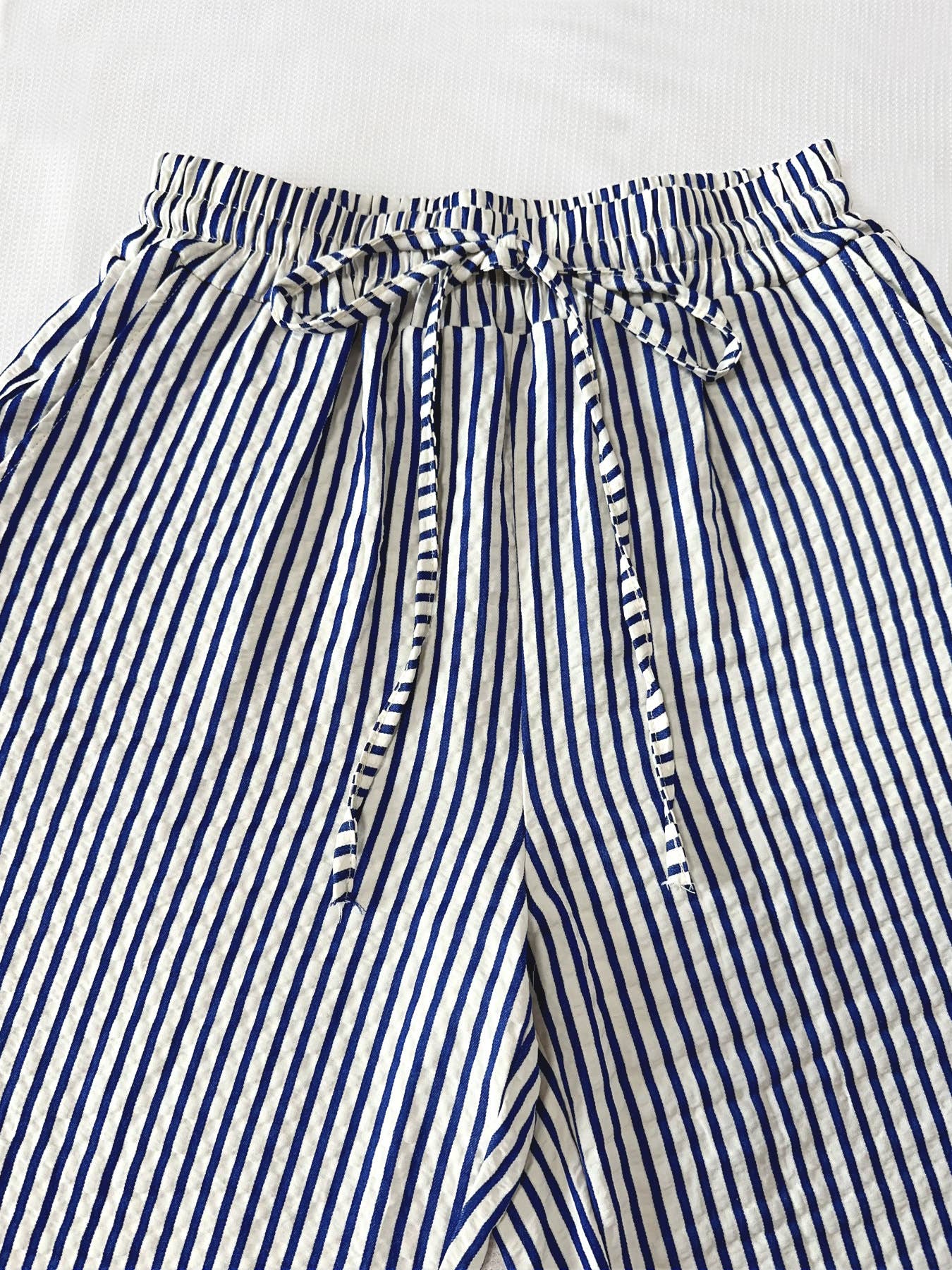 Striped slacks straight leg pants