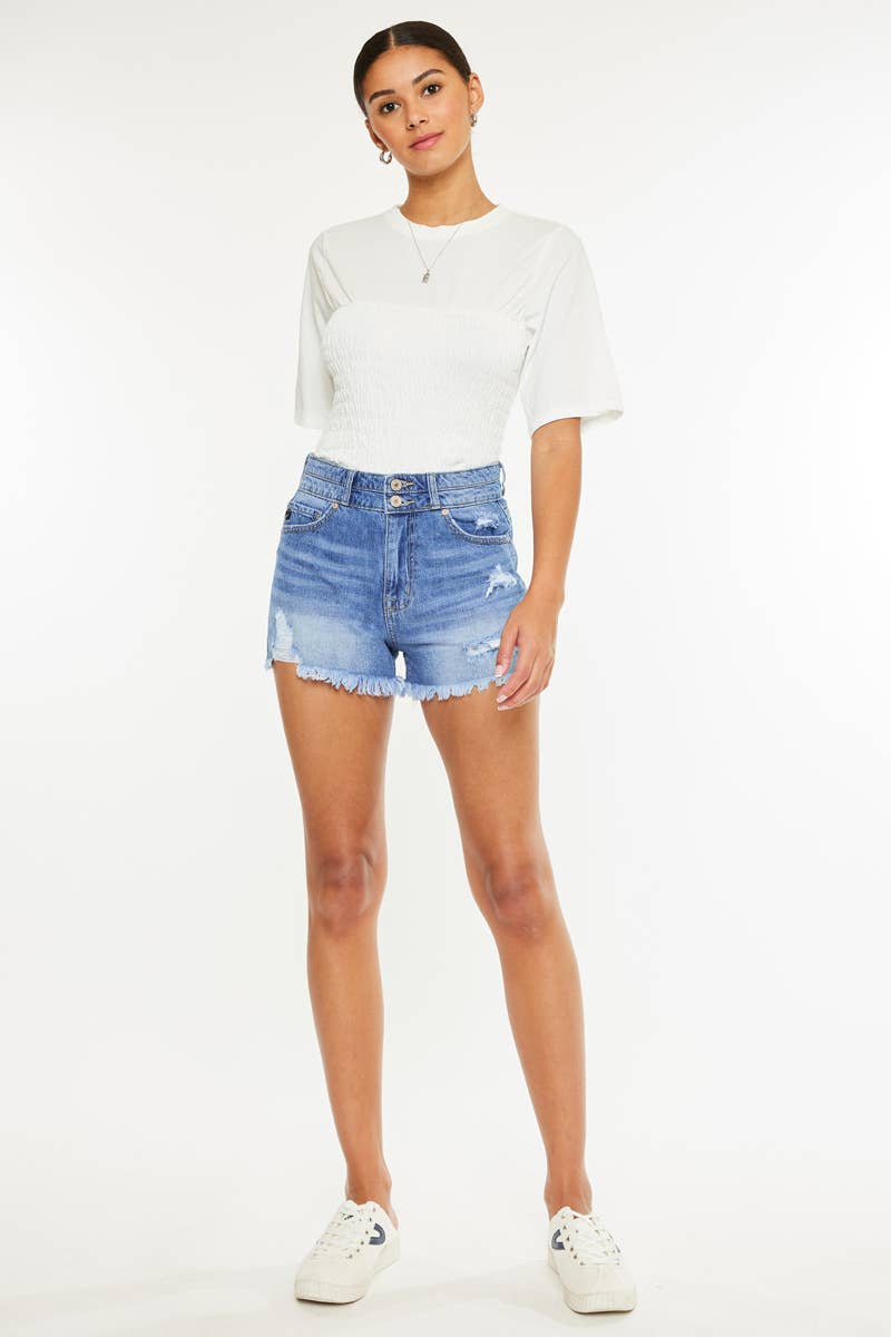 HIGH RISE MOM DENIM SHORTS-