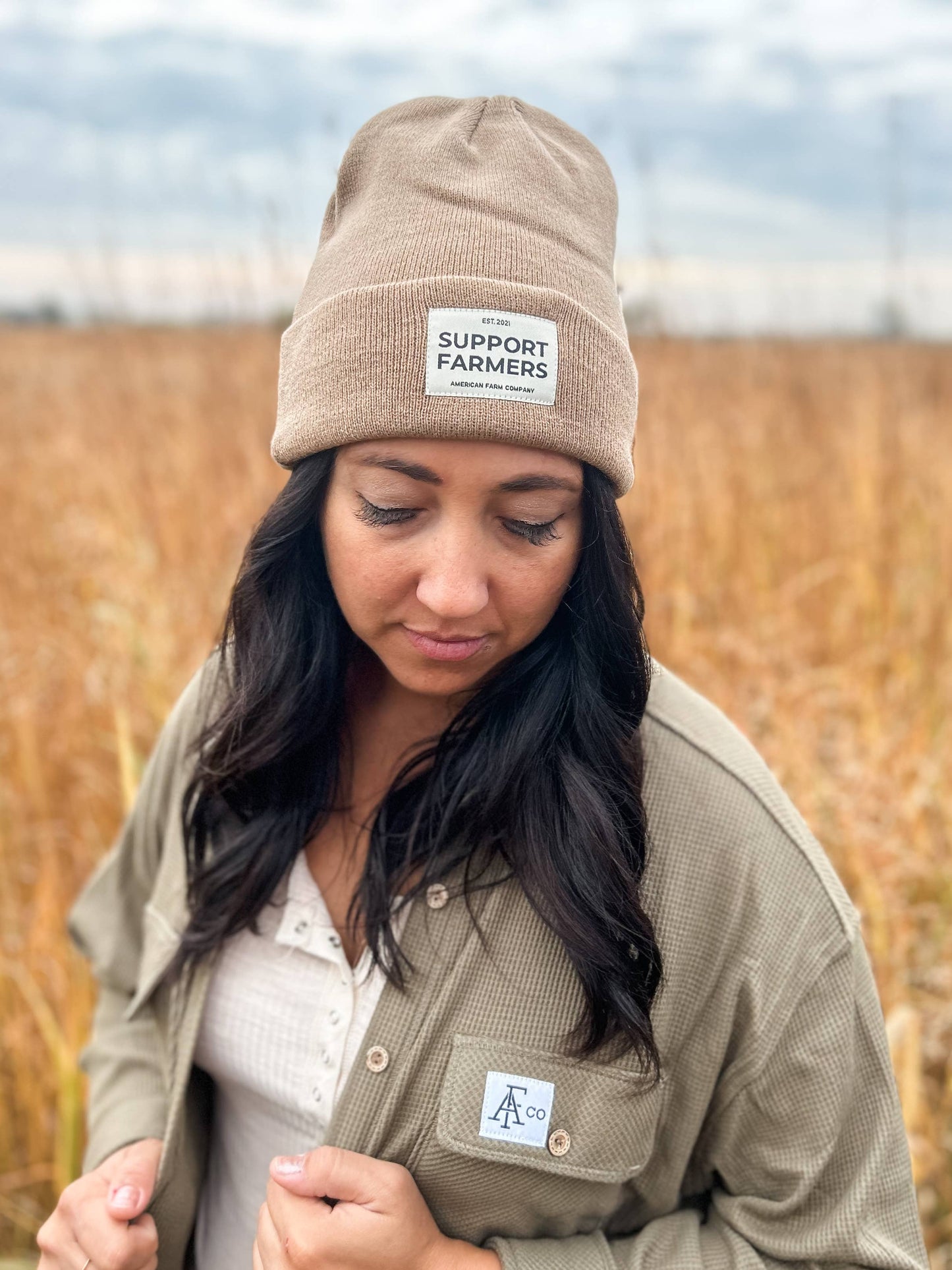 Western Khaki ‘Support Farmers’ Beanie