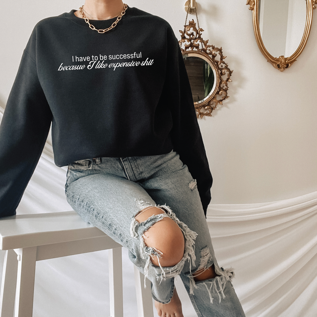 Have to Be Successful Crewneck Sweatshirt, Gildan 18000