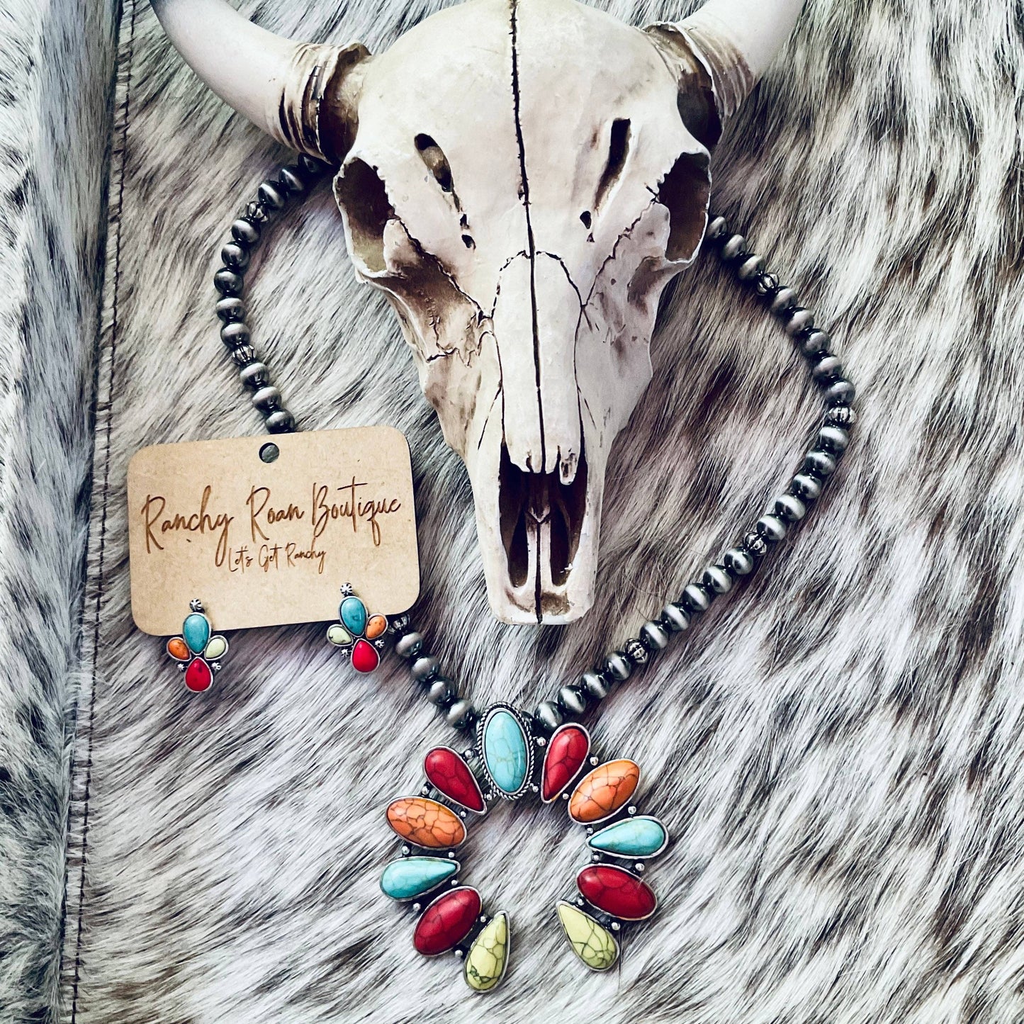 Multi Colored Tri Stone Western Studs