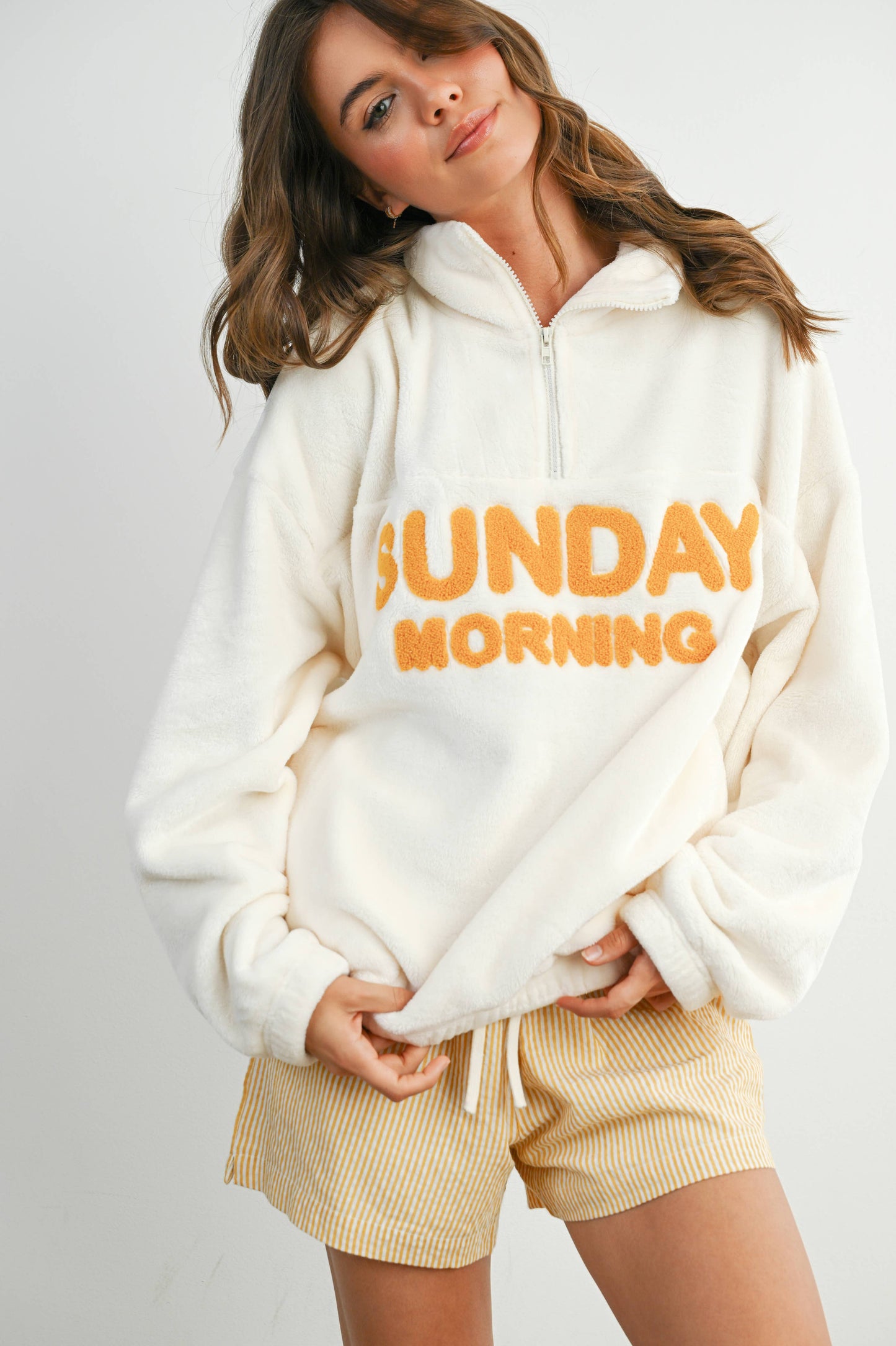 Sunday Morning Half-Zip Pullover Sweatshirt - BMT7579