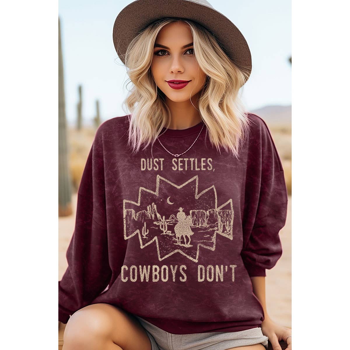 DUST SETTLES COWBOYS DON T MINERAL GRAPHIC SWEATWHIRTS