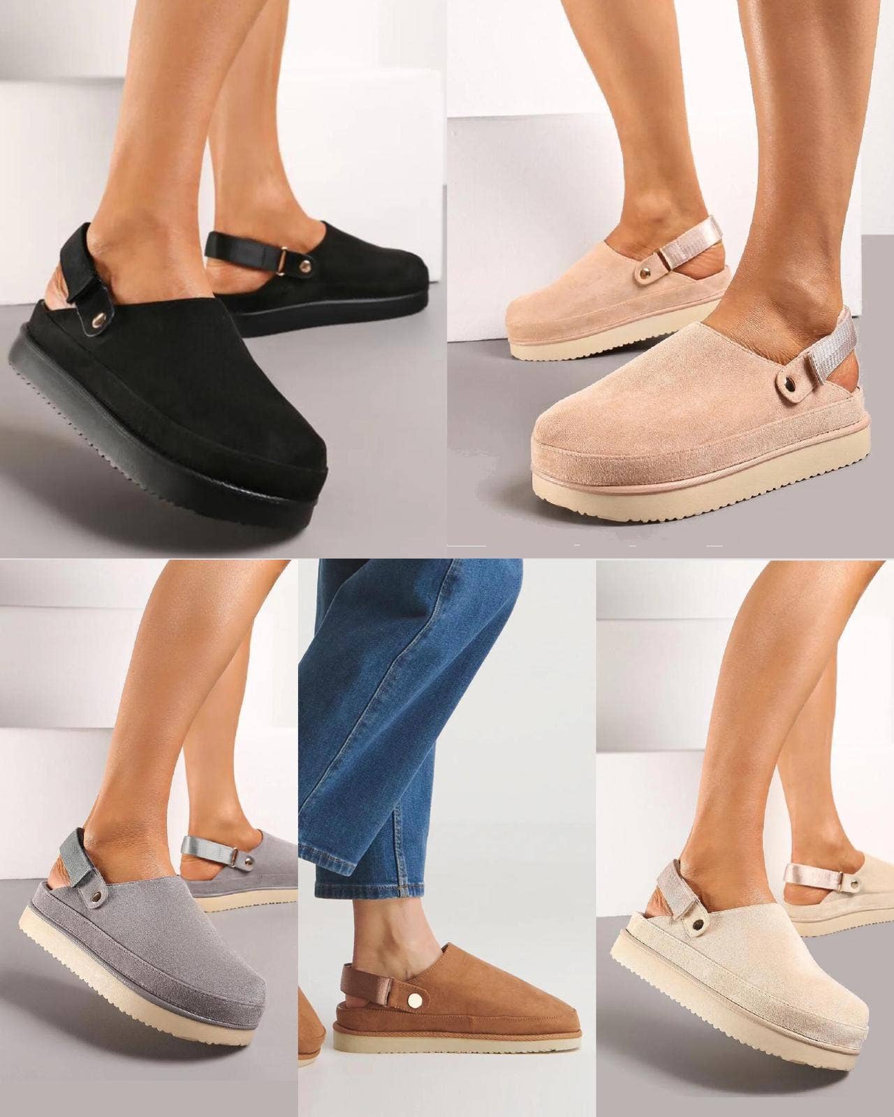 Women's Chunky Sling back Closed Toe Clogs