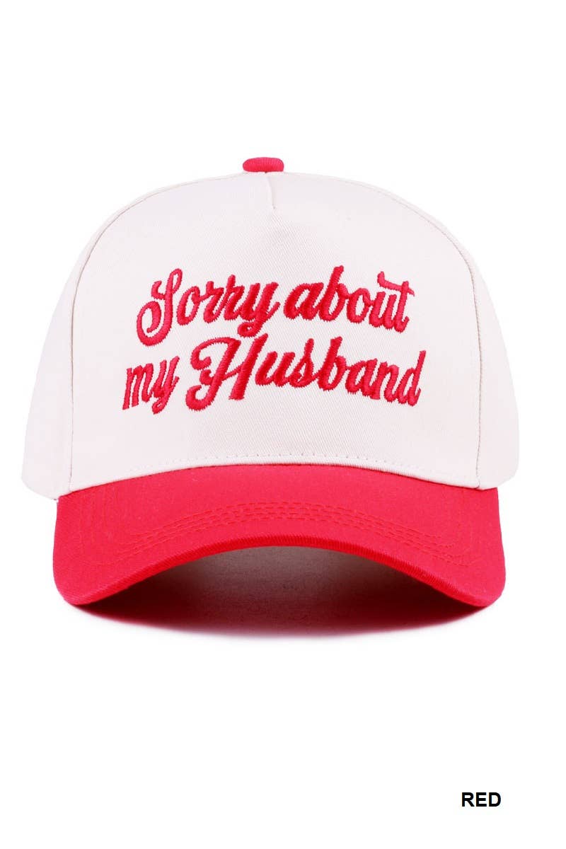 .....0619 Sorry About My Husband Two Tone Canvas Cotton Cap SI-27994