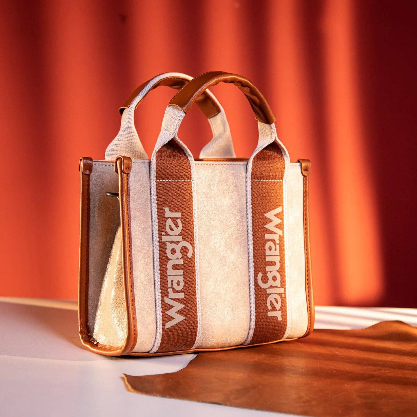 Wrangle Color Block Small Tote/Crossbody - BROWN