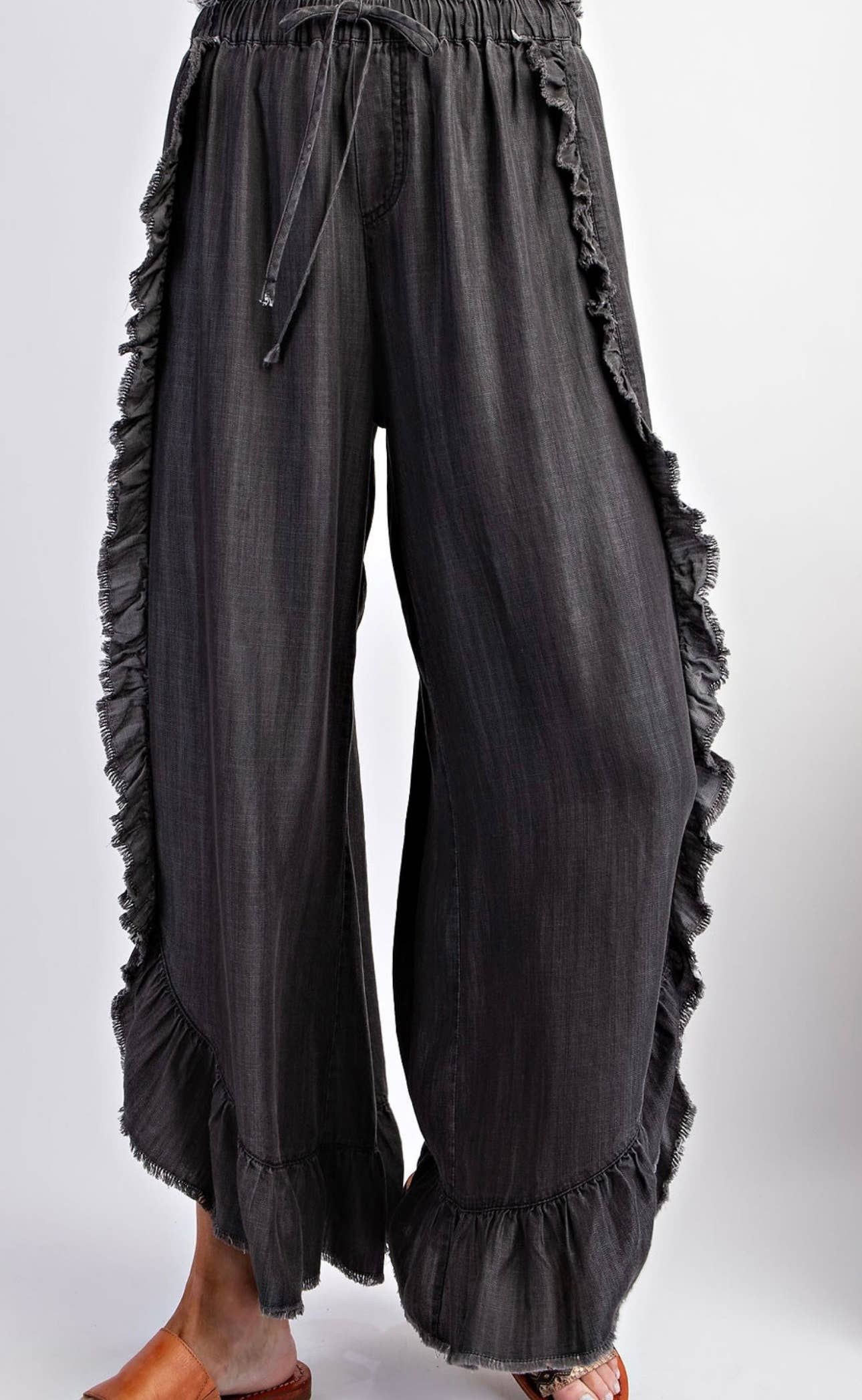 Bohemian Ruffled Flared Jeans