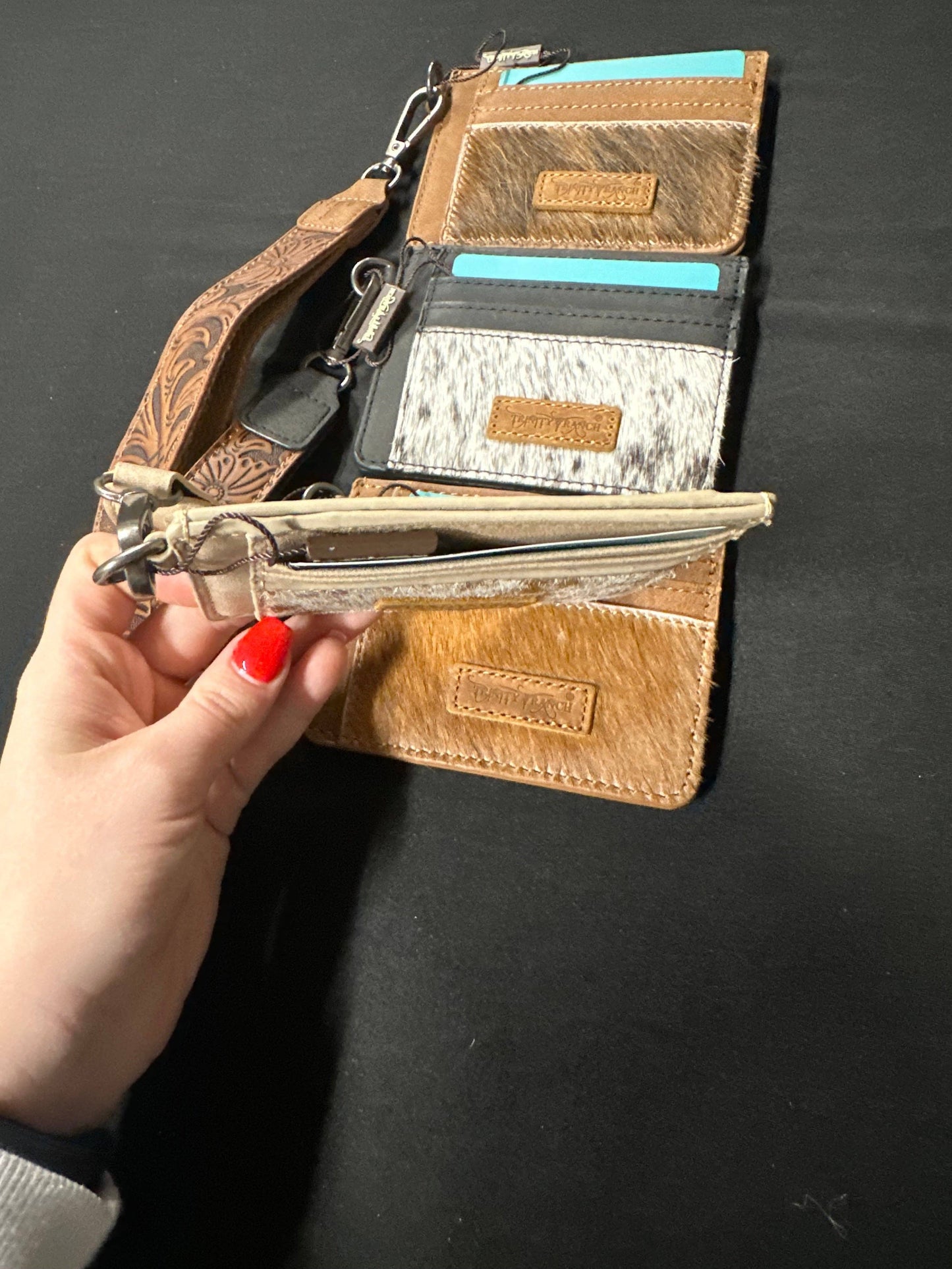 Trinity Ranch Hair-On Cowhide Collection Key Ring Card Case