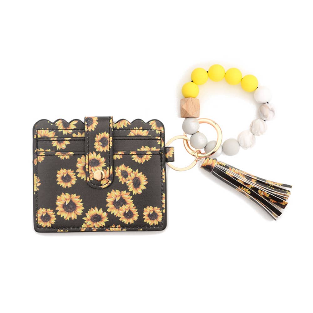 Silicone Bead Bracelet PU Tassel Women's Wallet