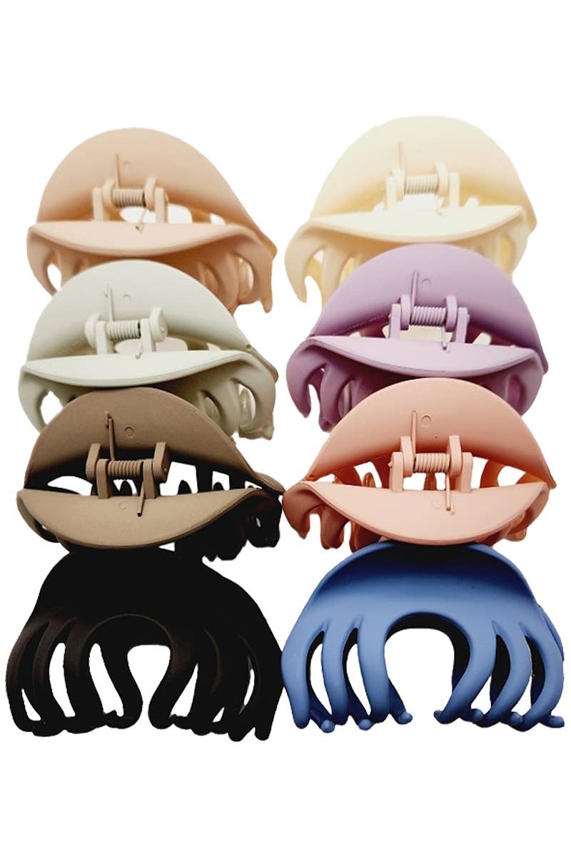 Matte Solid Wavy Curve Durable Hair Claw