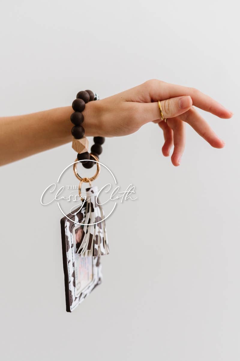 Wristlet Keychain Wallet - Brown Cow RTS