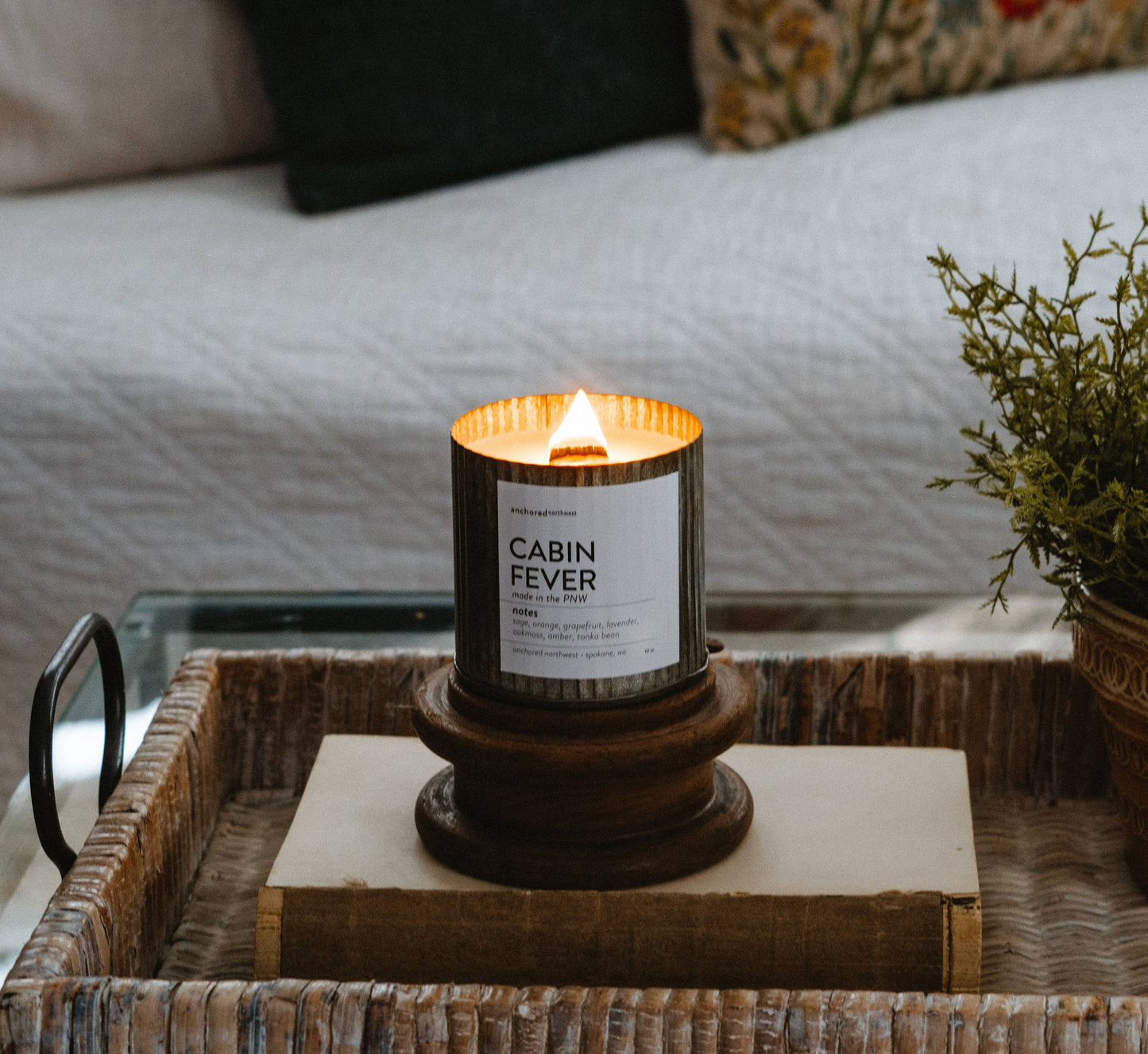 Pumpkin Bliss Rustic Vintage Farmhouse Wood Wick Candle