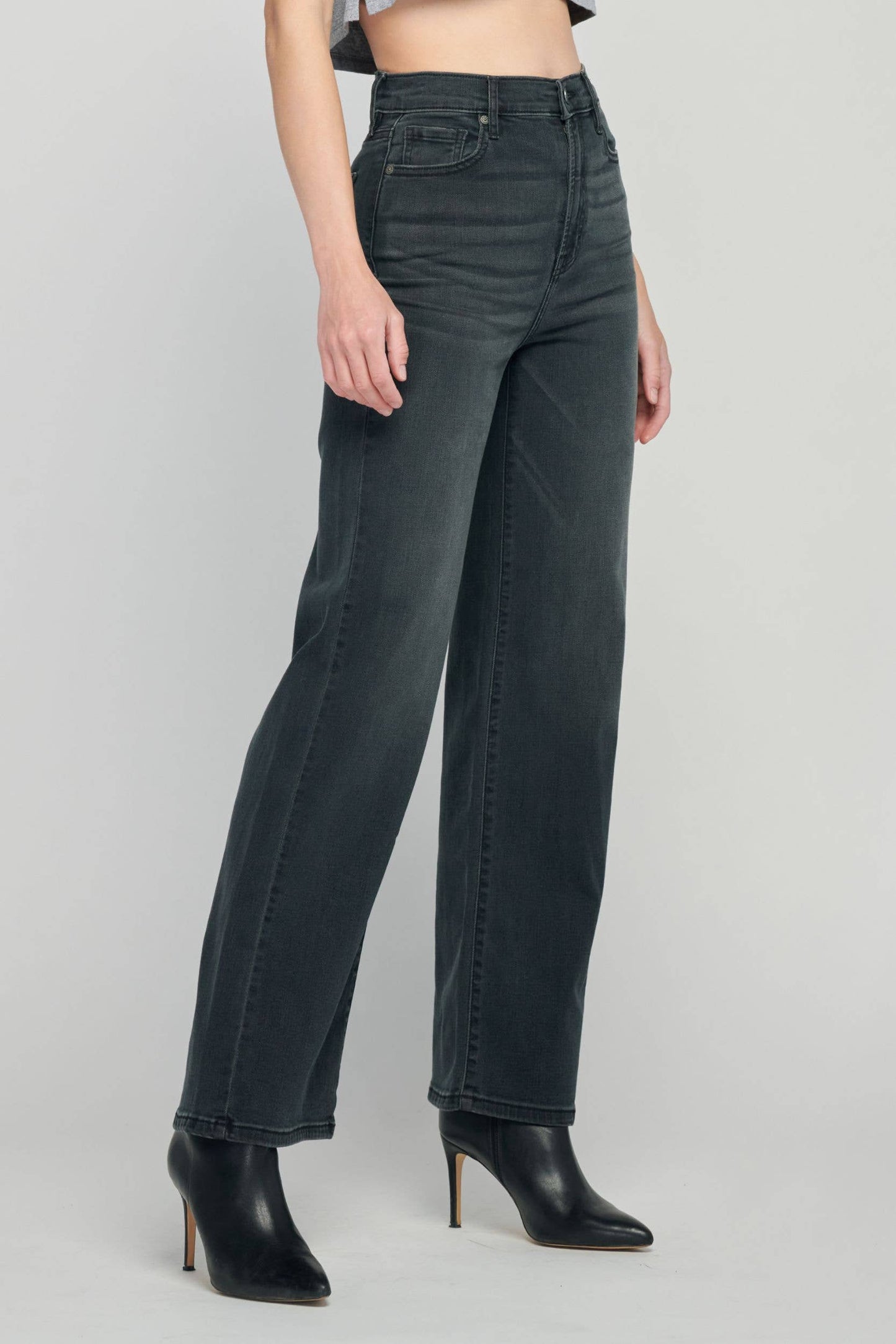 Black High Rise 31" Inseam Dad Jean
