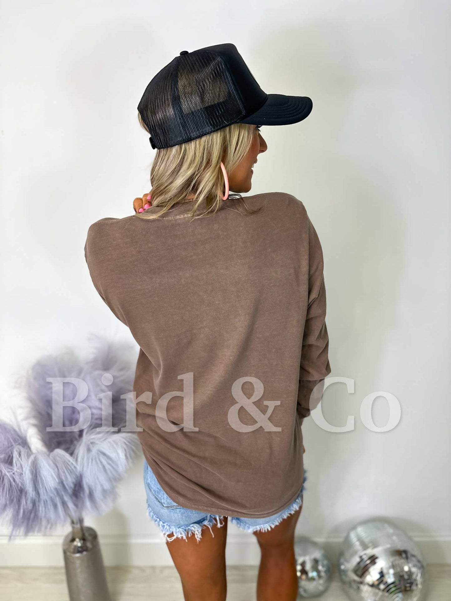 Football Season Espresso Long Sleeve Graphic Tee