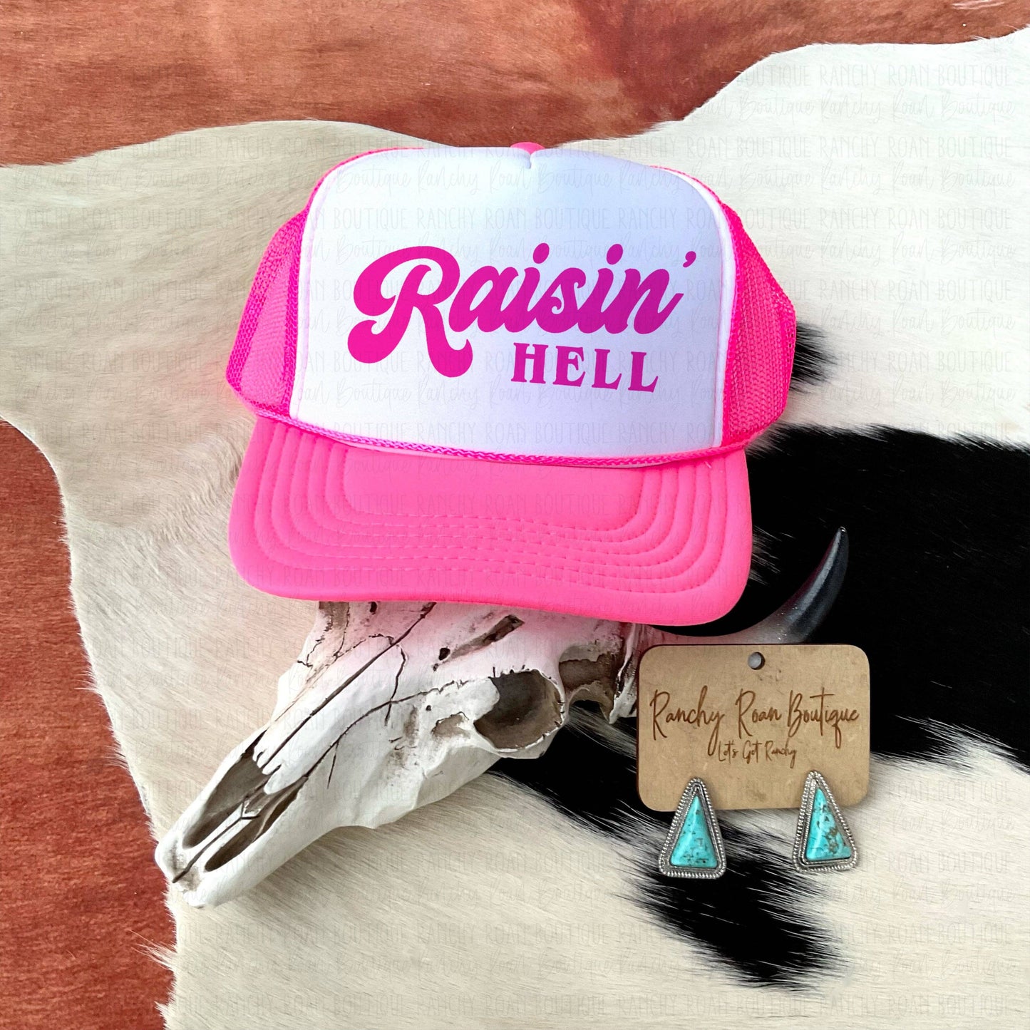 Raisin’ Hell Western Cowgirl Foam Trucker Hat