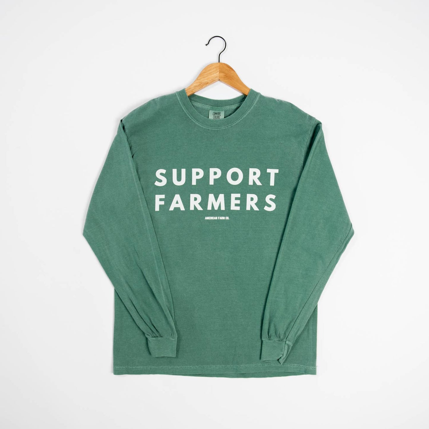 Western 'Support Farmers' Washed Green Long Sleeve