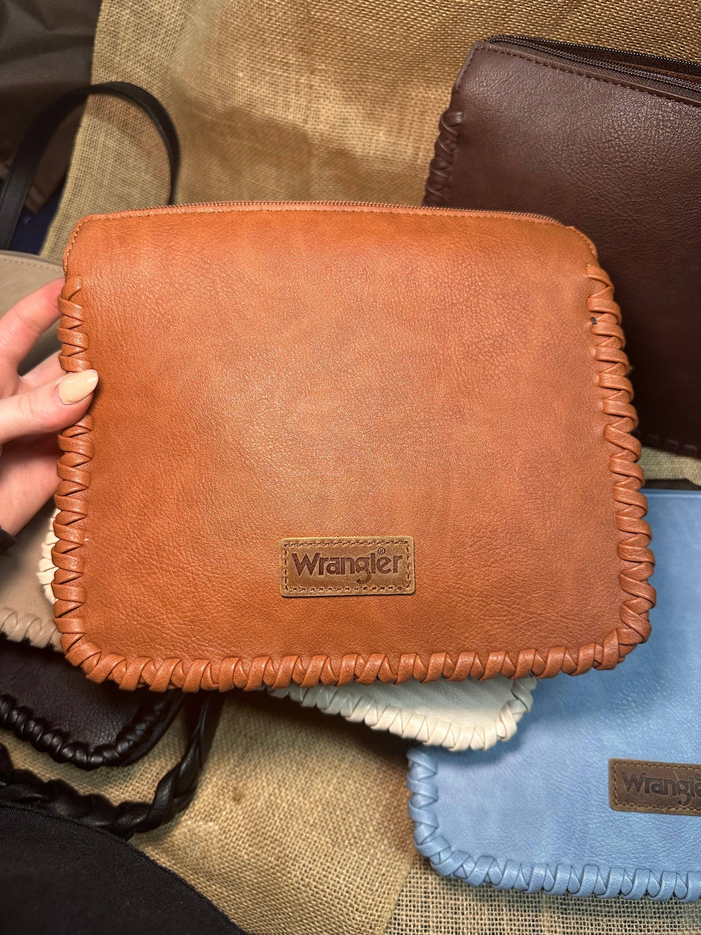 Wrangler Whipstitch Braided Strap Hobo/Crossbody Bag