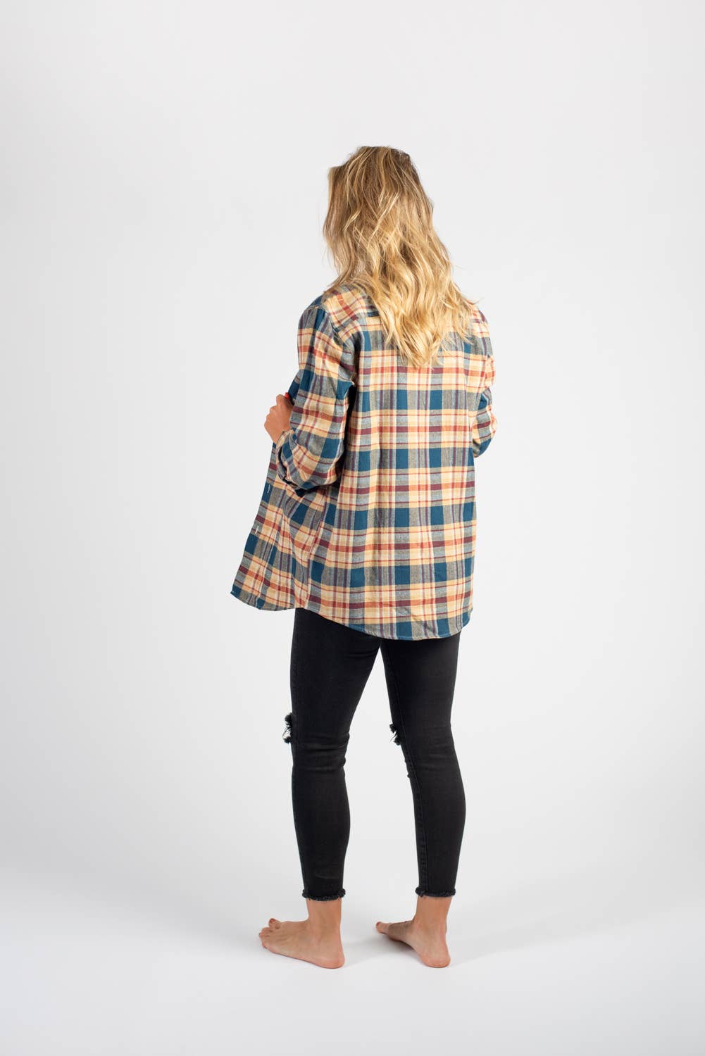 AFC Western Fall 2024 Mustard Plaid Flannel Shacket