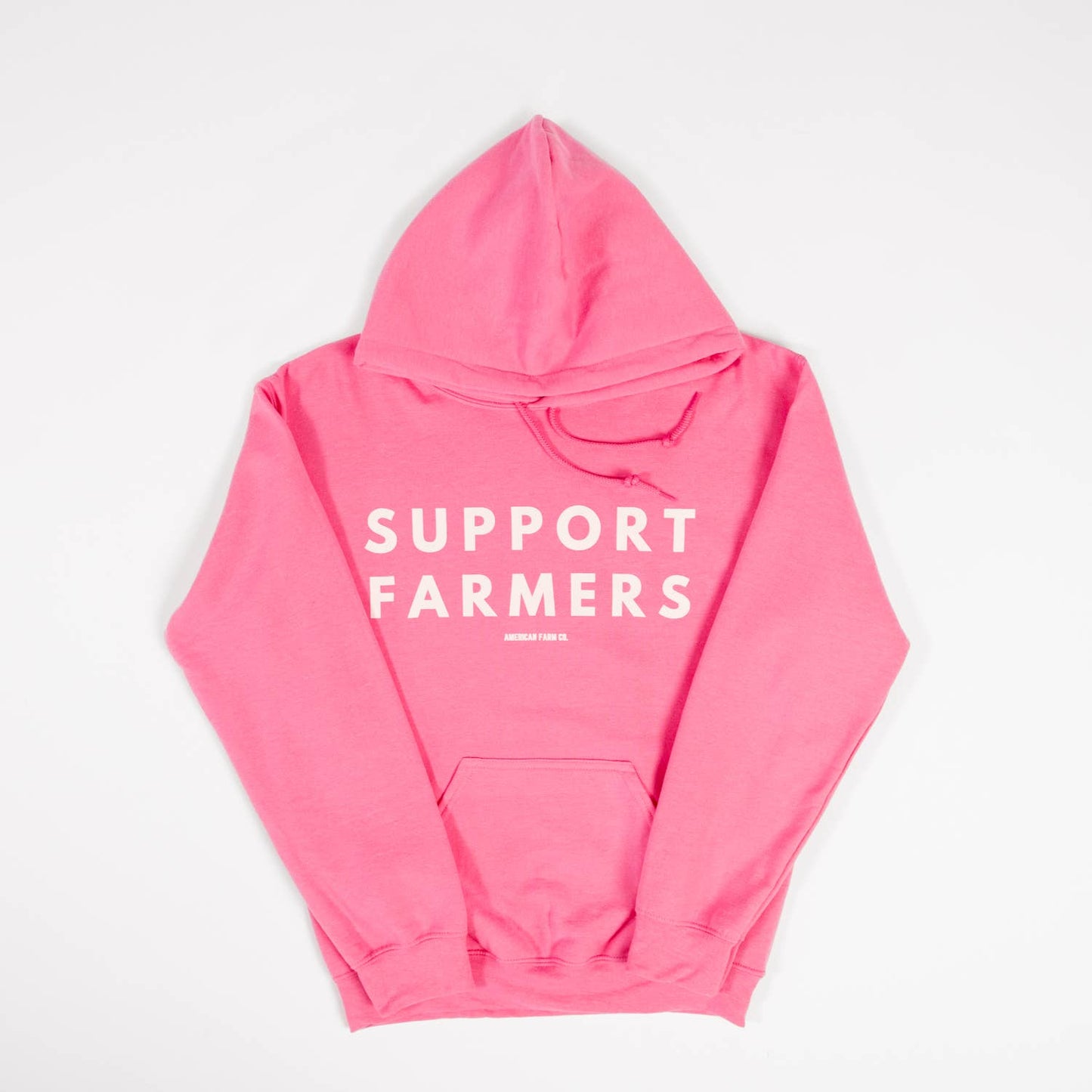 Western 'Support Farmers' Pink Graphic Hoodie