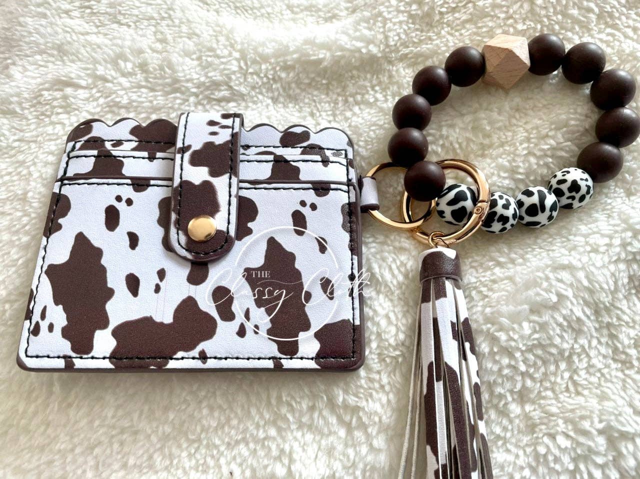 Wristlet Keychain Wallet - Brown Cow RTS