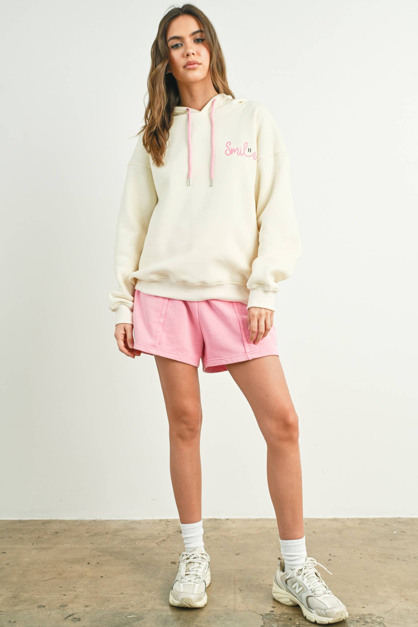 SMILE PRINTED DRAWSTRING HOODIE - BMT7415