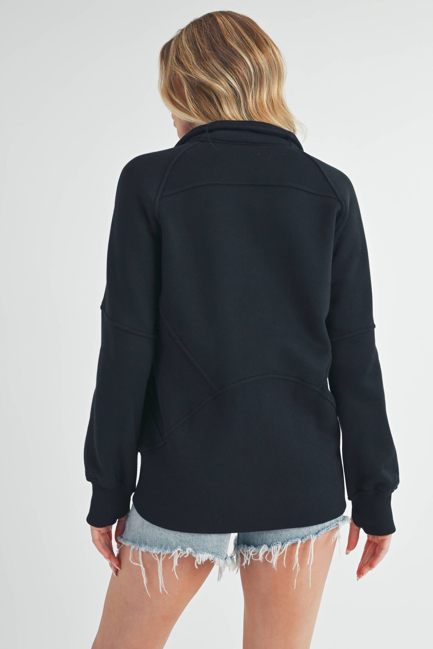 986DK Long Dove Funnel Neck Half Zip 1