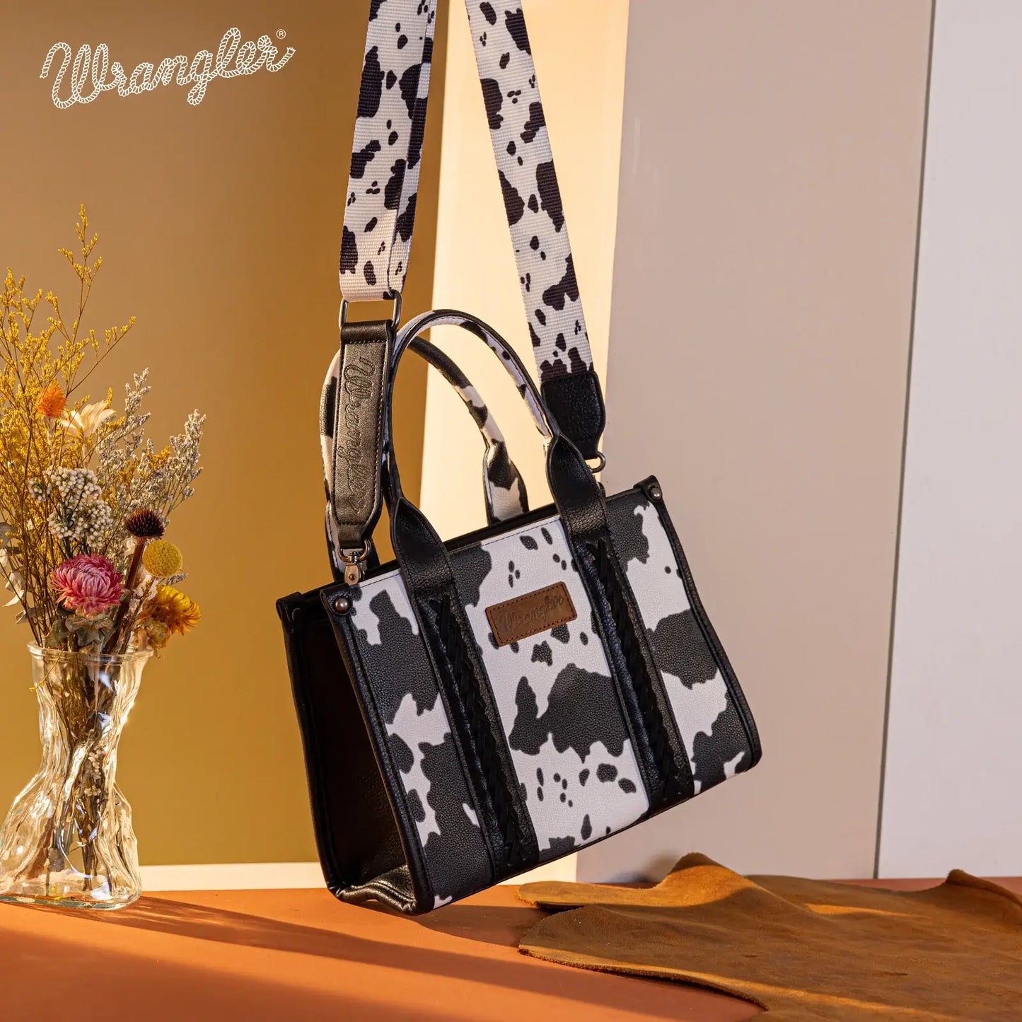 Wrangler Cow Print Tote/Crossbody