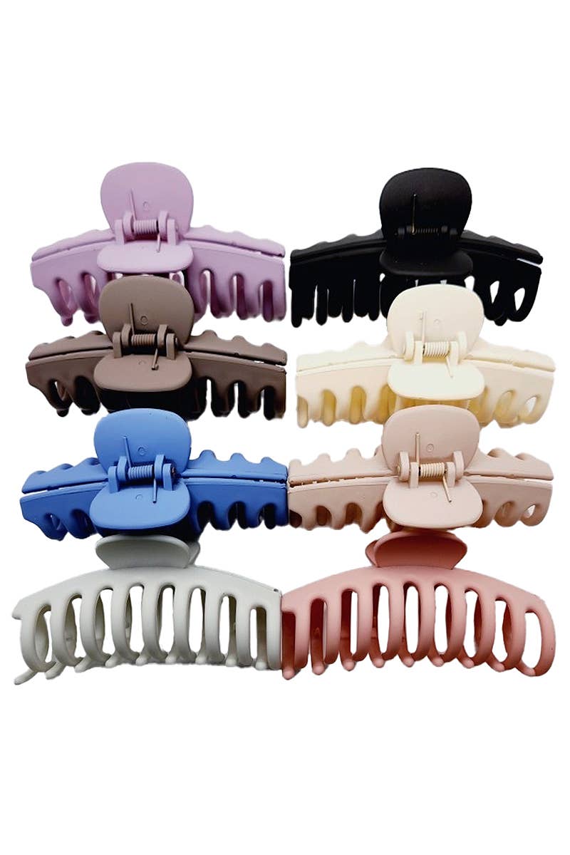 Matte Solid Wide Curve Durable Hair Claw